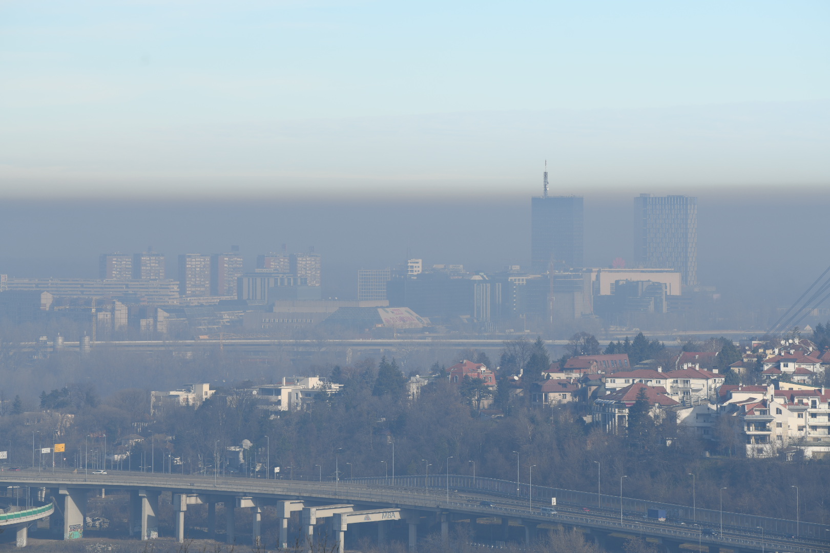 Beograd 03.02.2021. Zagadjenje nad Beogradom, panorama, smog, zagađenje Foto: Vesna Lalić/Nova.rs