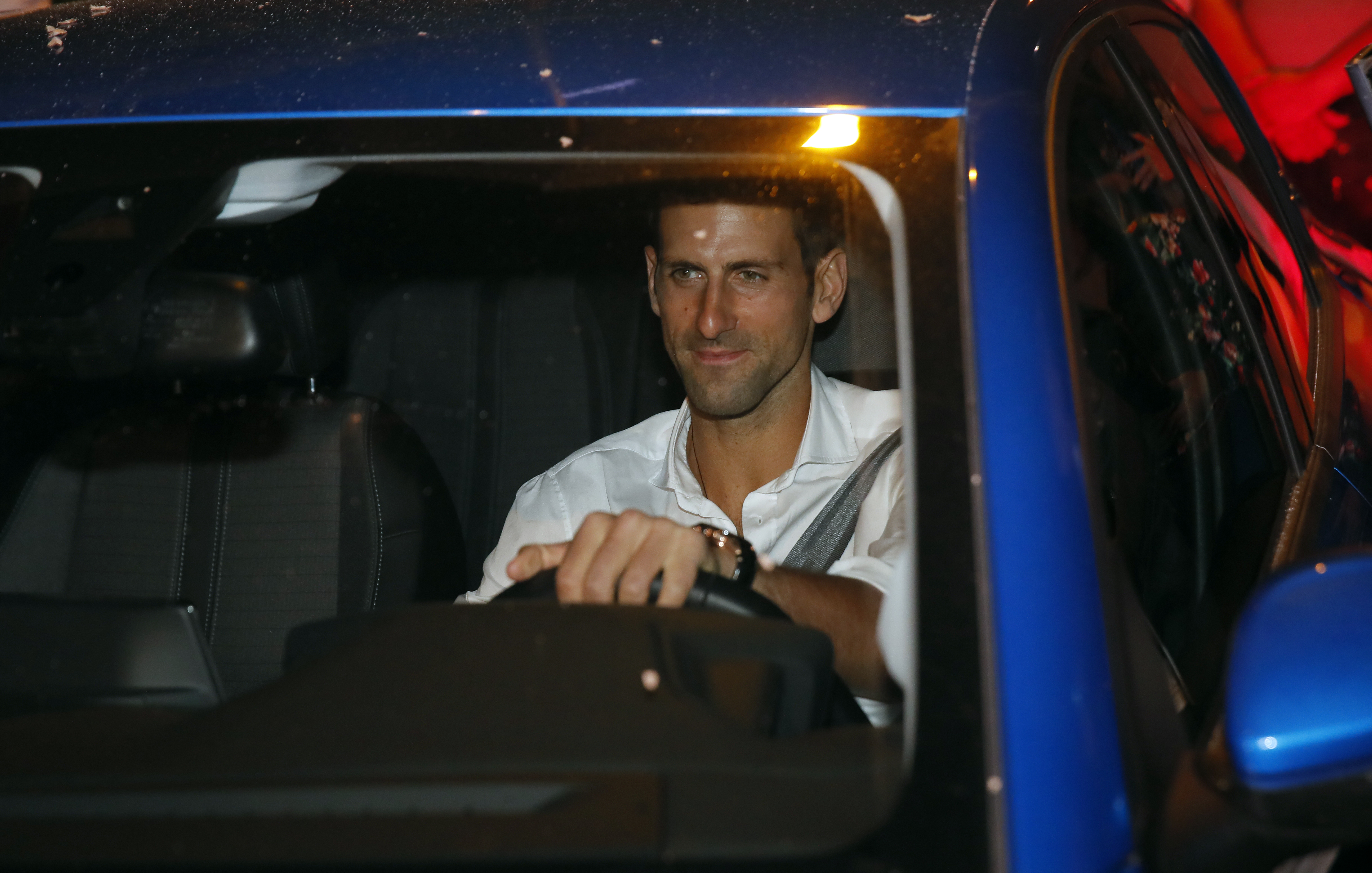 Novak Djokovic celebrates victory at Roland Garros with family and friends in front of his restaurant "Novak" in Belgrade Serbia, 14.6.2021.  foto: Pedja Milosavljevic
