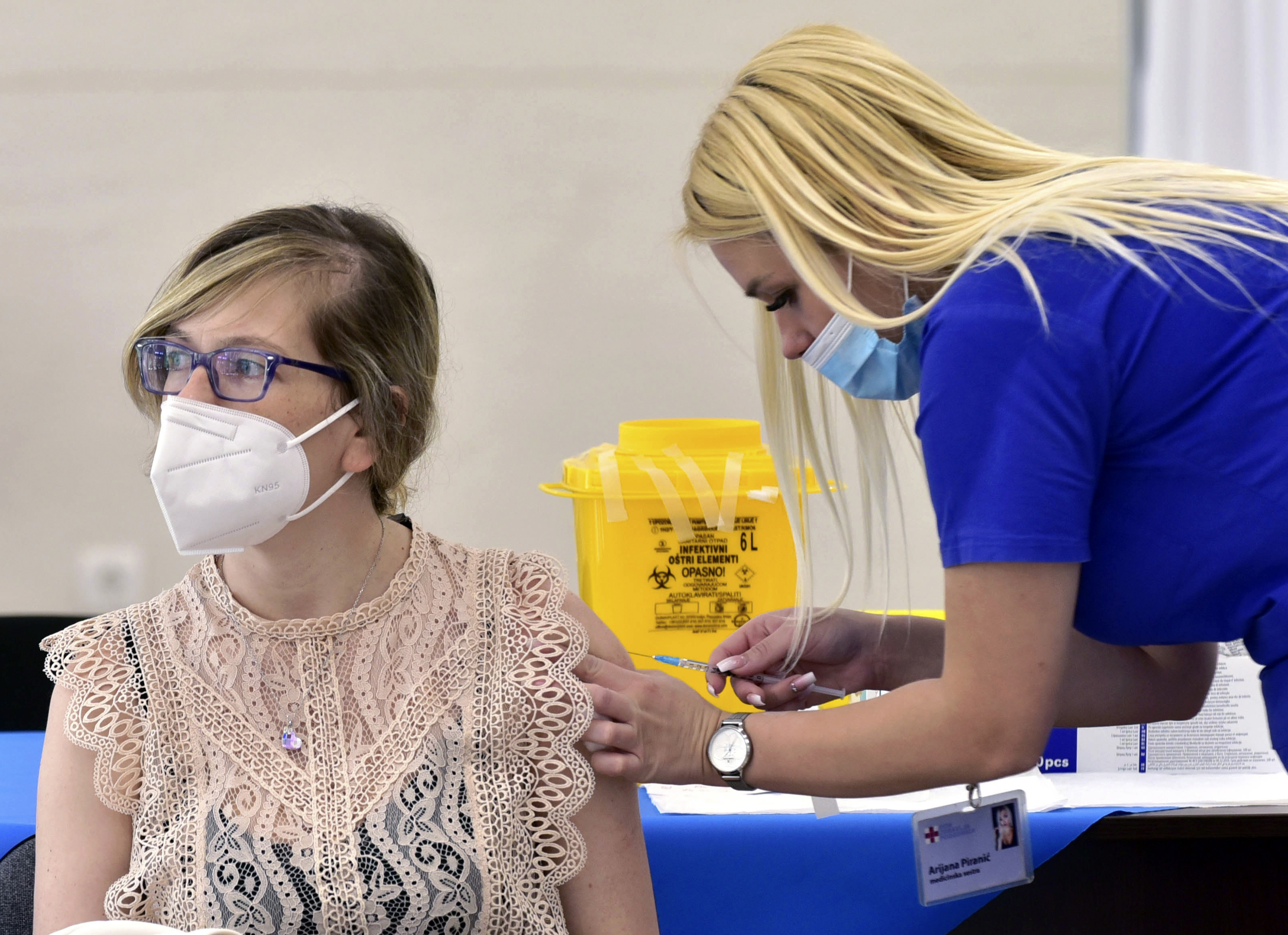 Virus Outbreak Balkans EU Vaccines Crna Gora Podgorica vakcinacija