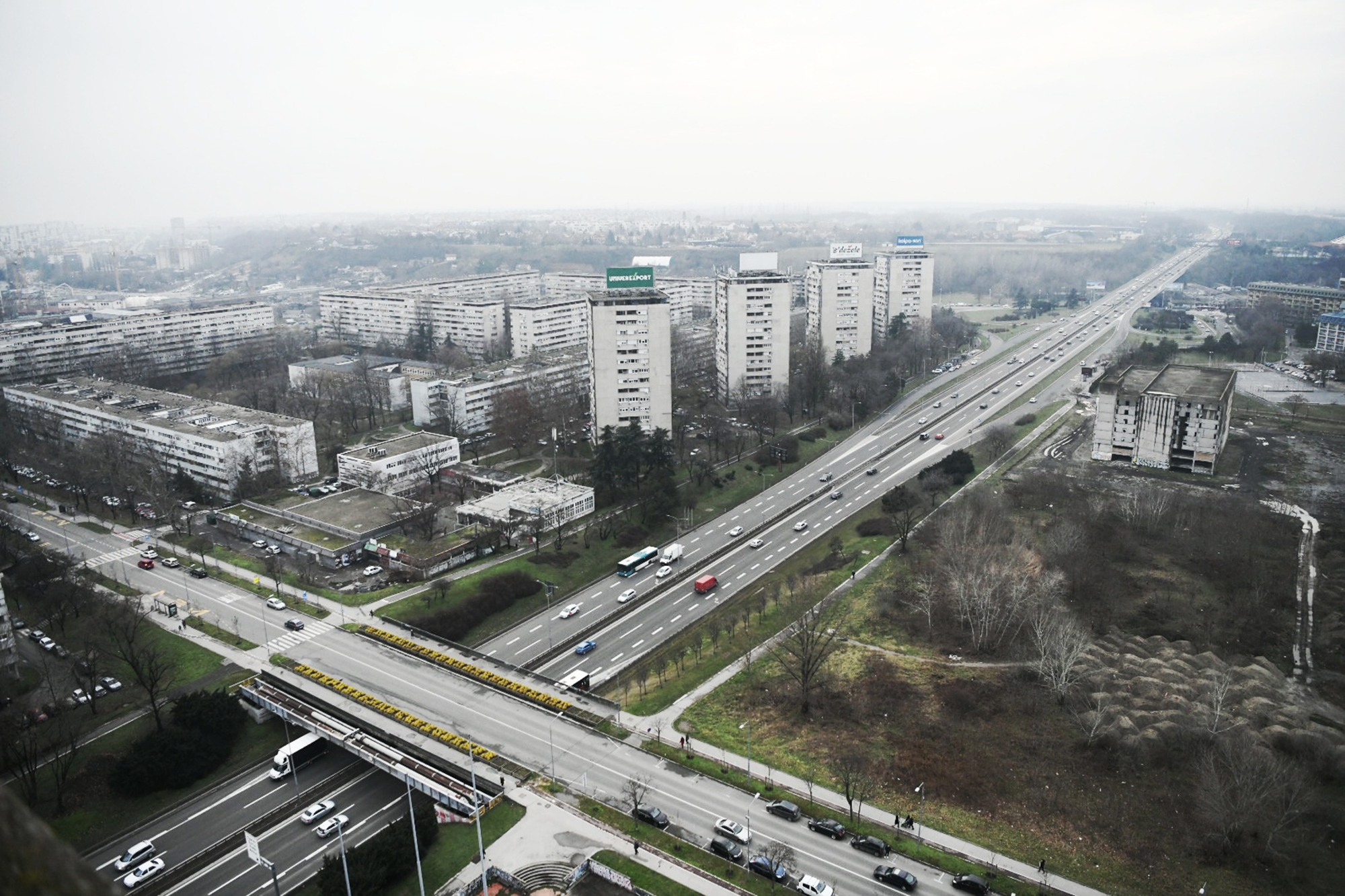BEOGRAD 01. februar 2021. Auto put, Novi Beograd, panorama total autoput foto:Vesna Lalić/Nova.rs