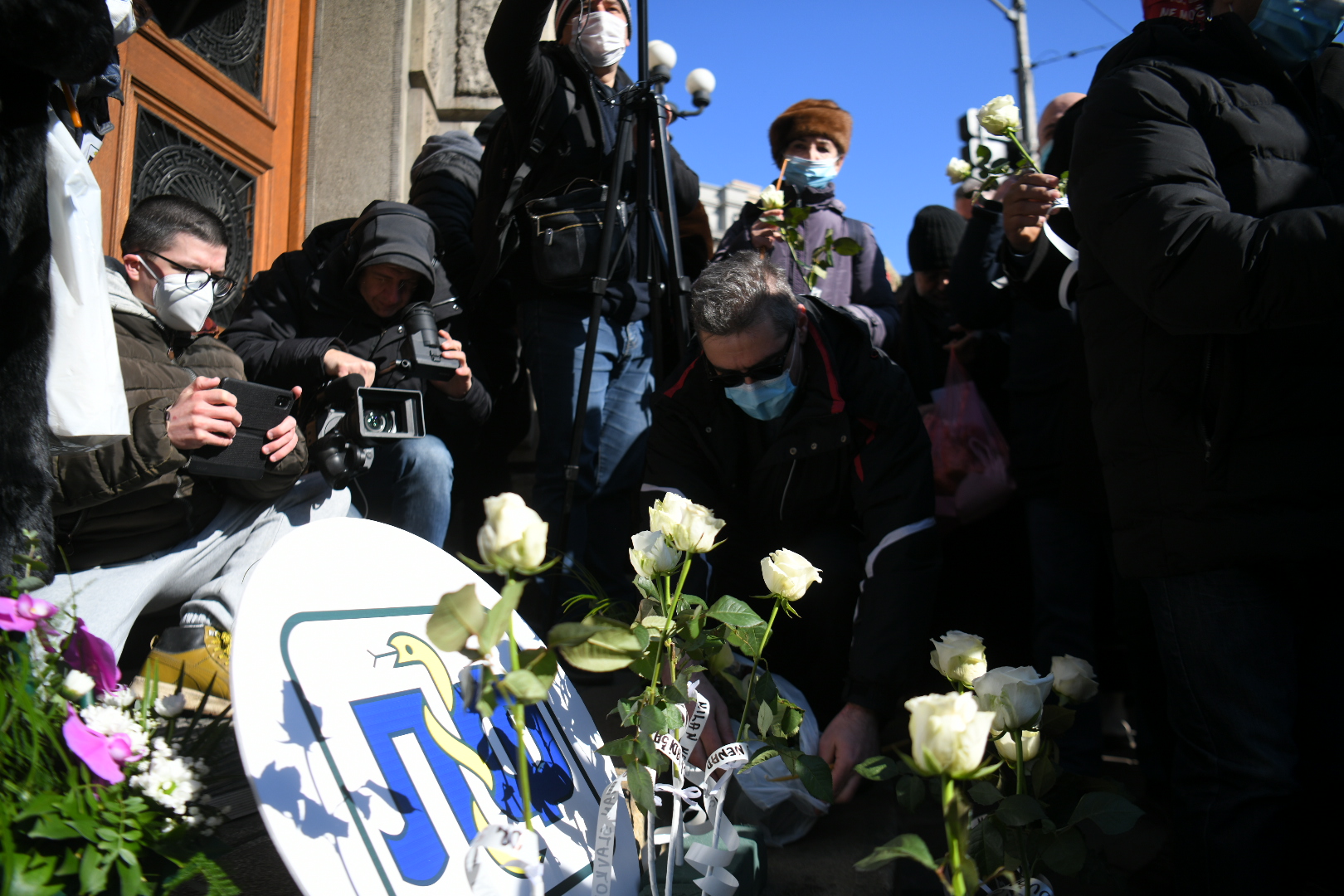 Beograd 15.02.2021. Protest Sindikata lekara i farmaceuta ispre Vlade Srbije. Sindikat lekara i farmaceuta, Vlada Srbije Foto: Nemanja Jovanović/Nova.rs