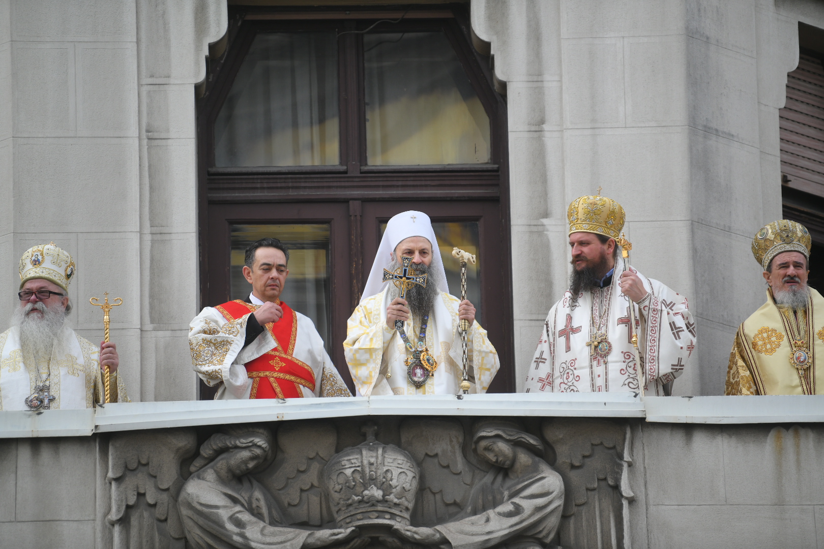 Patrijarh Porfirije, balkon, Patrijaršija
Beograd 19.02.2021. Saborna crkva, ustoličenje patrijarha, novi patrijarh, ceremonija
