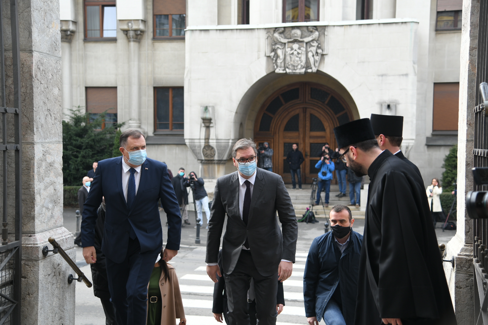 Milorad Dodik, Aleksandar Vučić
Beograd 19.02.2021. Saborna crkva, ustoličenje patrijarha, novi patrijarh, ceremonija