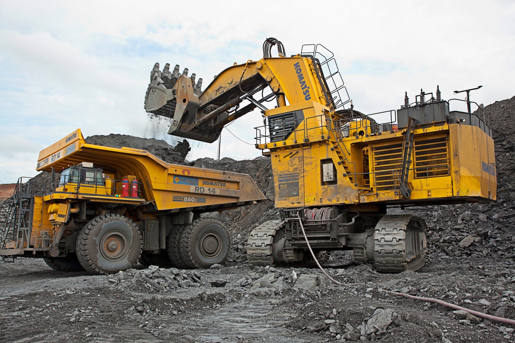 FQM mining excavator and large haul truck, Zambia