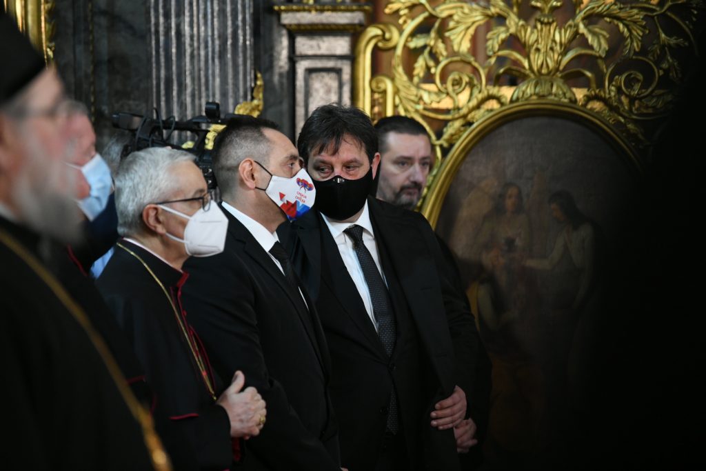 Aleksandar Vulin, Bratislav Gašić
Beograd 19.02.2021. Saborna crkva, ustoličenje patrijarha, novi patrijarh, ceremonija