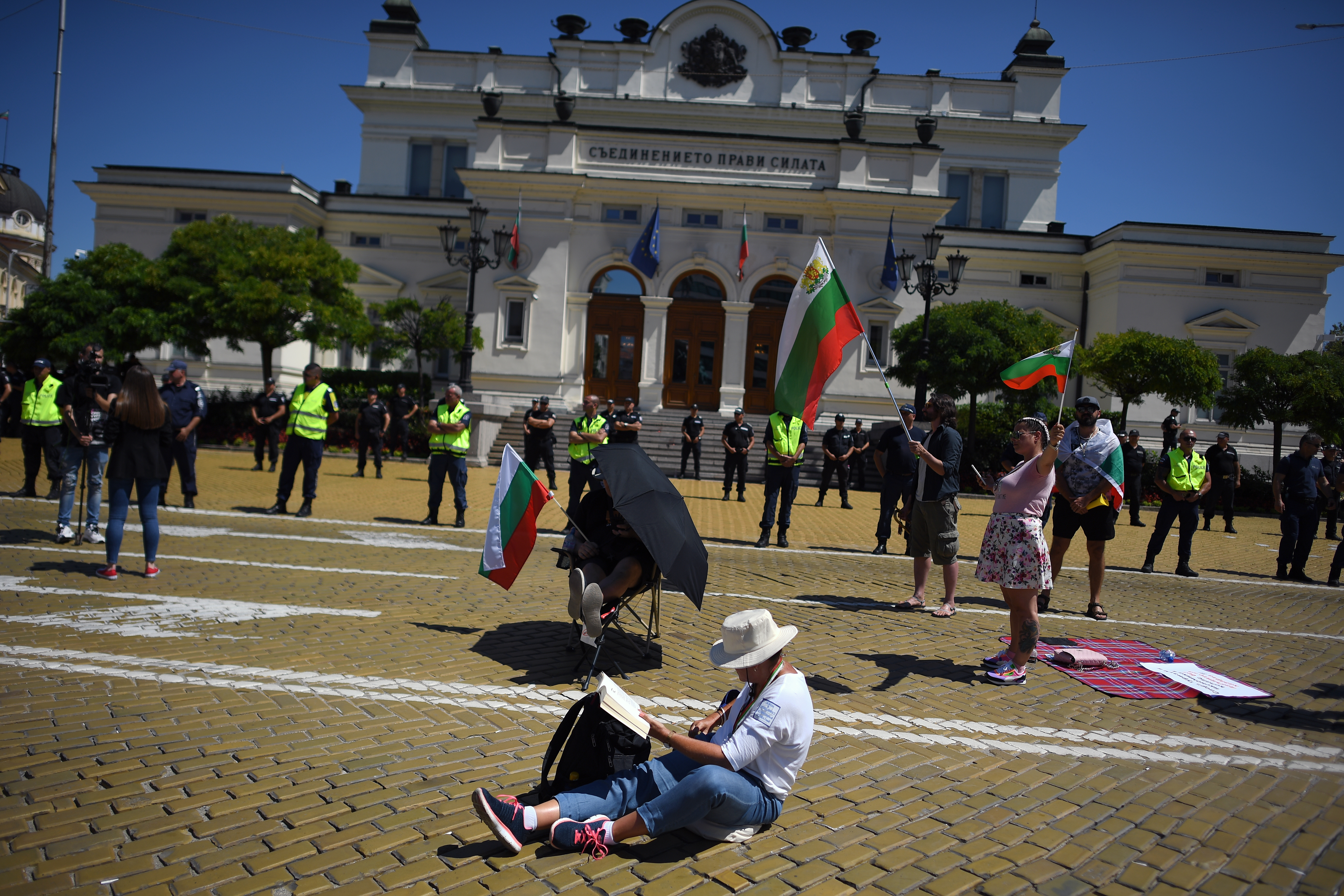 Anti-government protest in in Sofia, Bulgaria