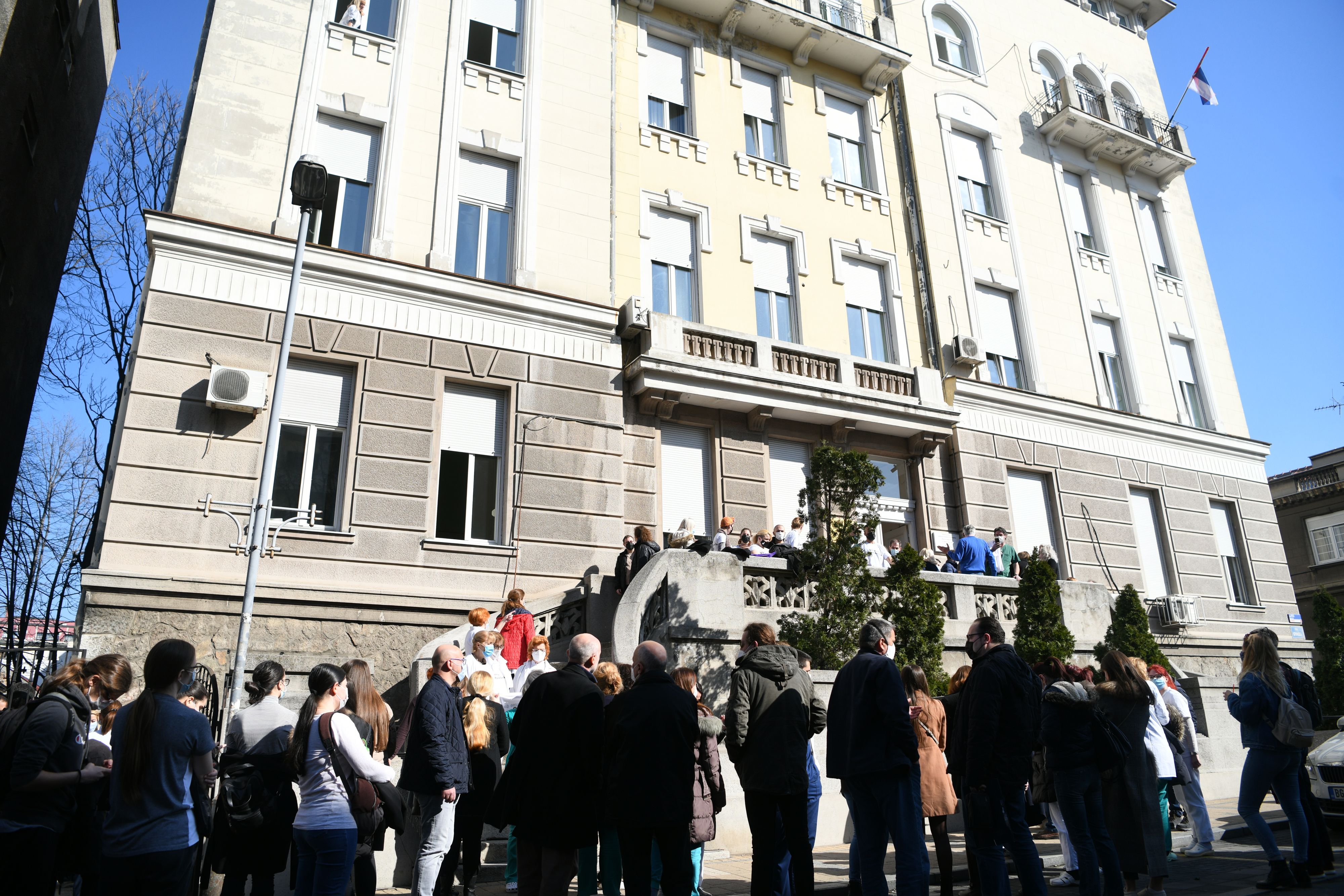 Beograd, 22.02.2021. "Ne damo Studentsku polikliniku", Studentska poliklinika,  protest Foto: Filip Krainčanić/Nova.rs