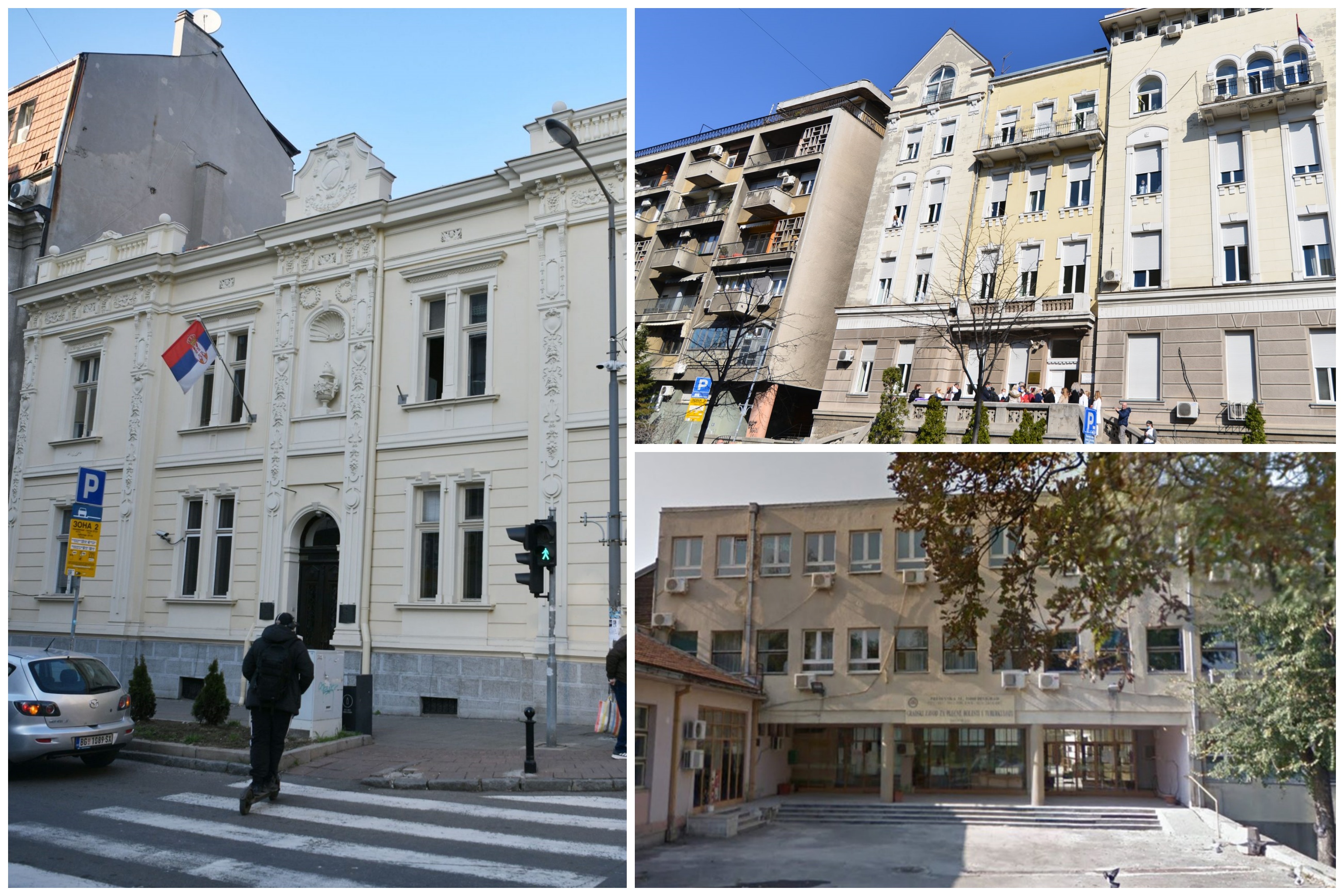 Prirodnjački muzej, Studentska poliklinika, Zavod za plućne bolesti Foto: Filip Krainčanić/Nova.rs/TANJUG/ STRAHINJA ACIMOVIC/Googlemaps