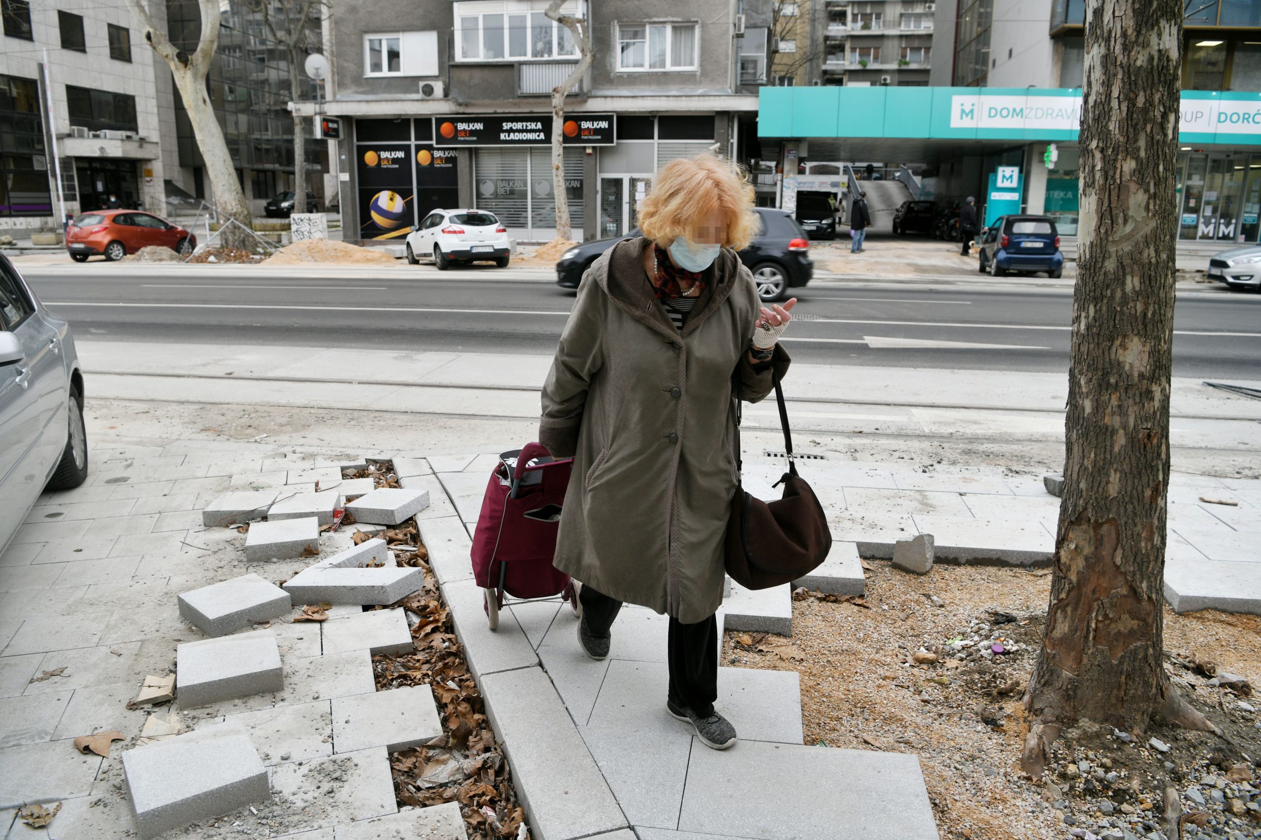 Beograd, 04.01.2021. Ulica Cara Dušana, Dušanova, radovi, neprohodni trotoari Foto: Filip Krainčanić/Nova.rs