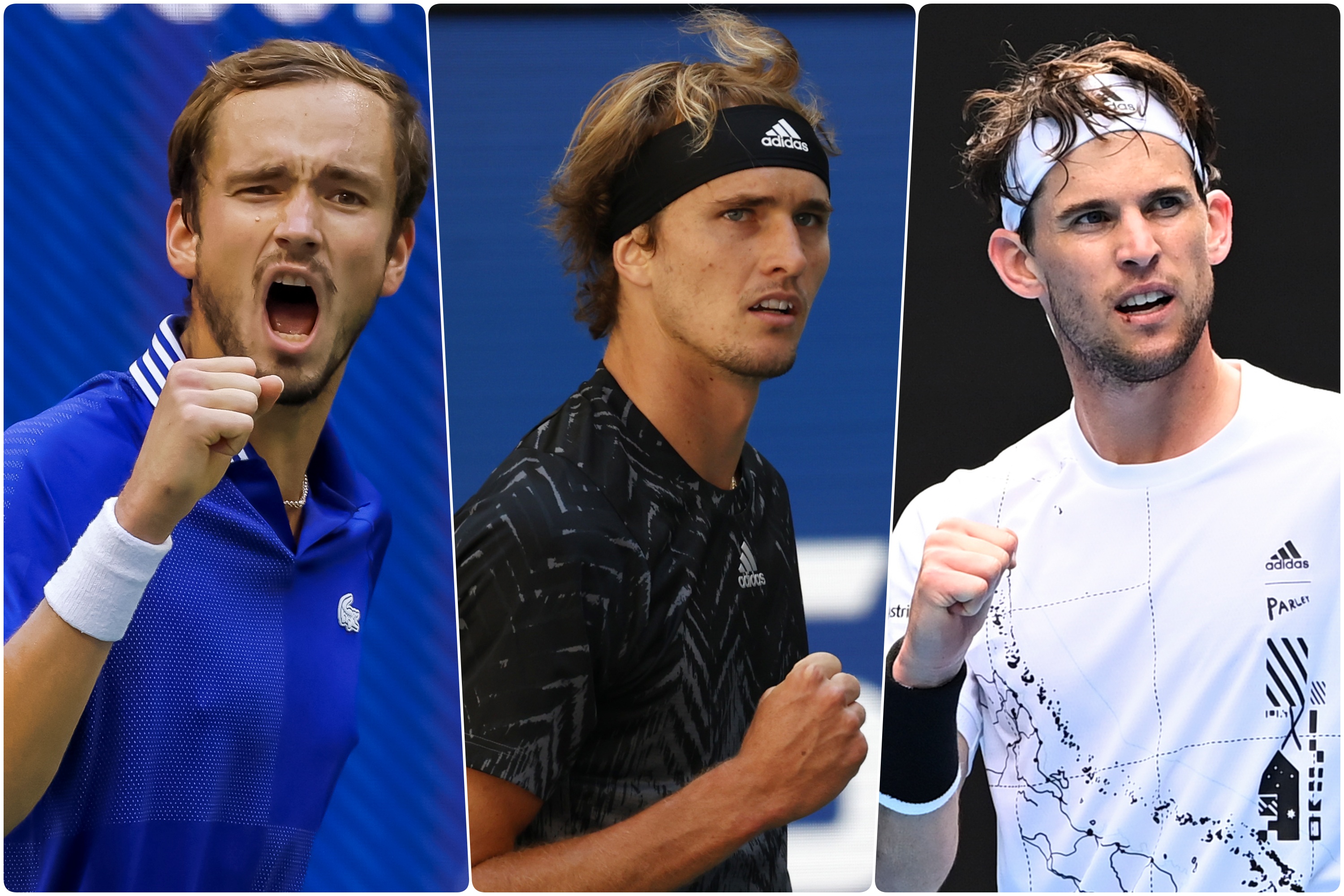 Danil Medvedev, Aleksandar Zverev i Dominik Tim