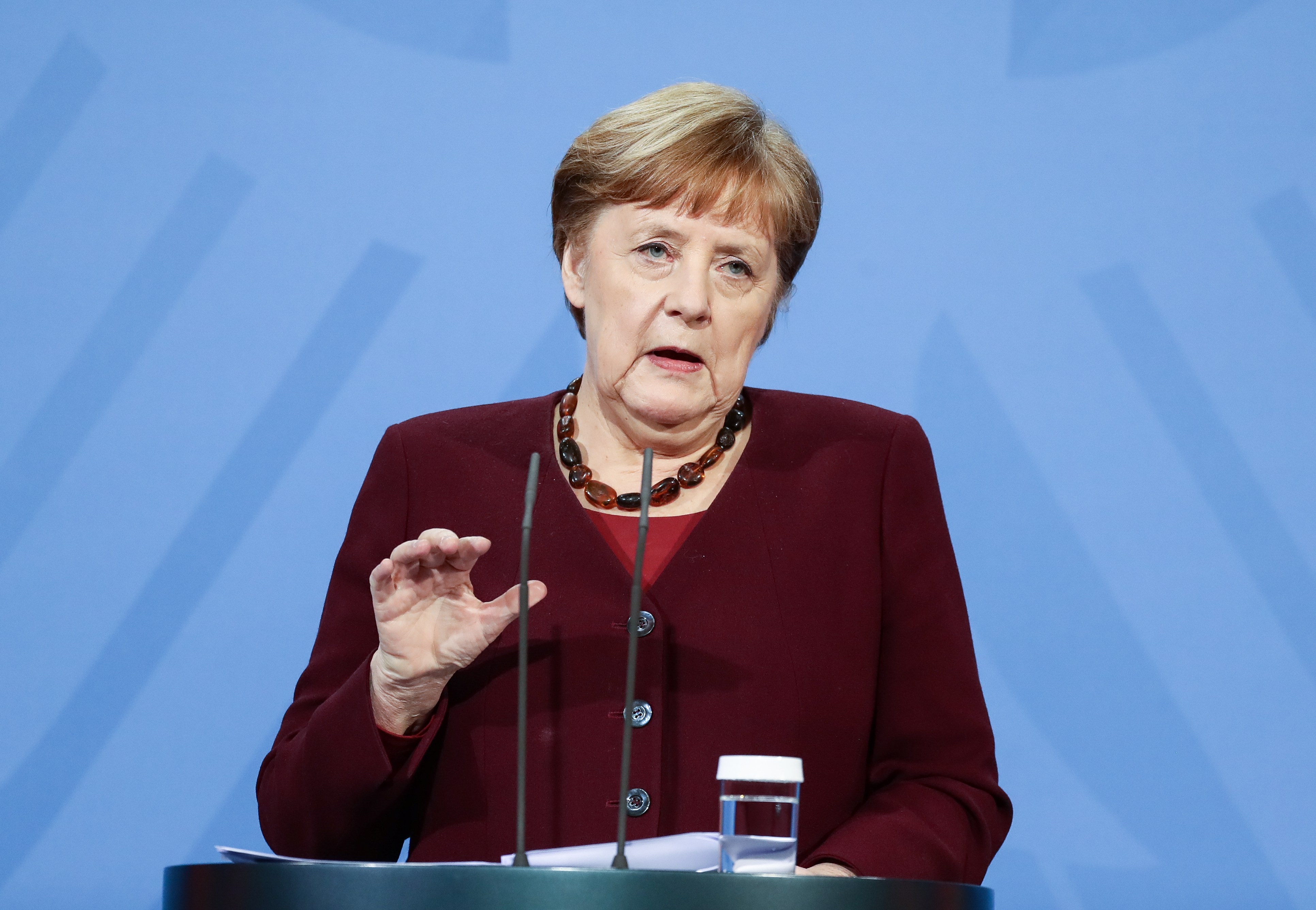 German Chancellor Angela Merkel press conference
