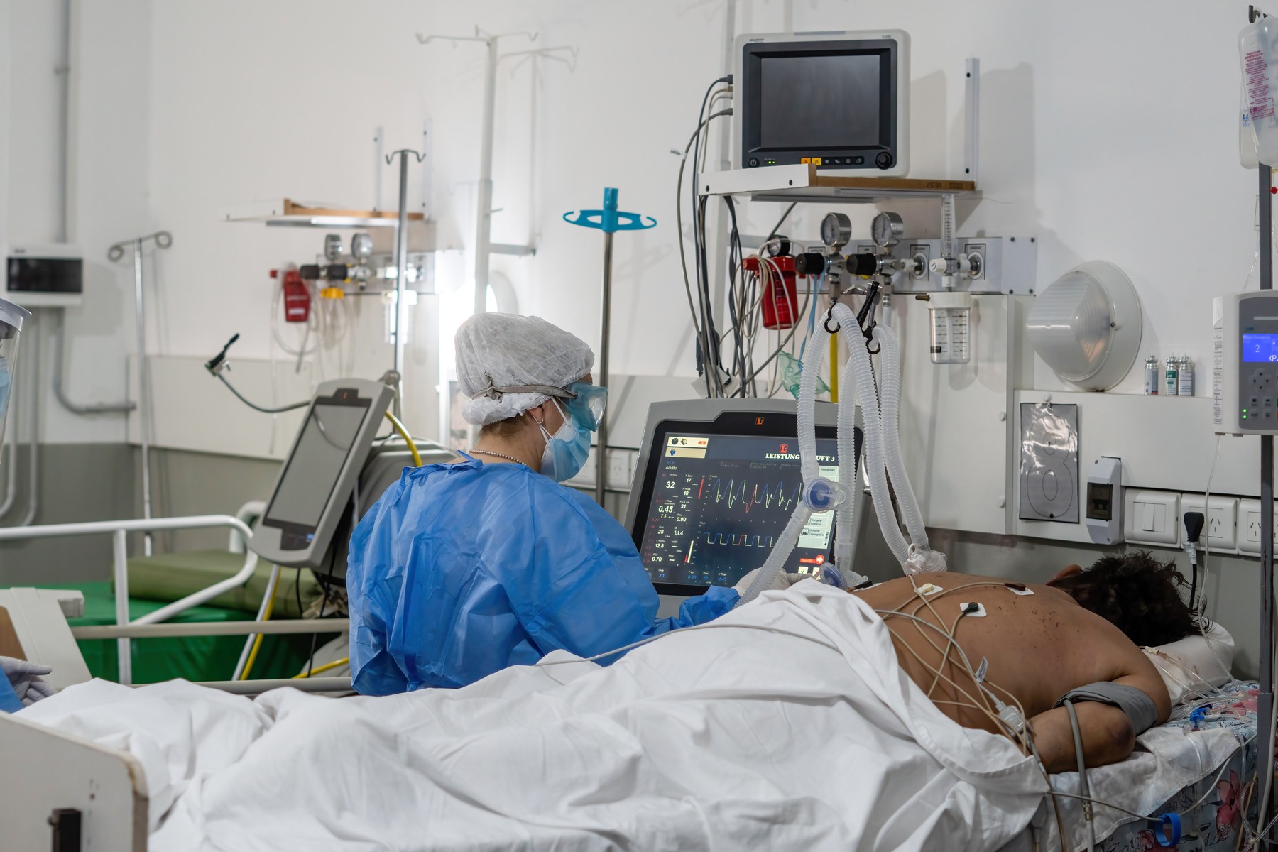 San Martin Hospital covid-19 ICU in Firmat, Argentina - 19 May 2021