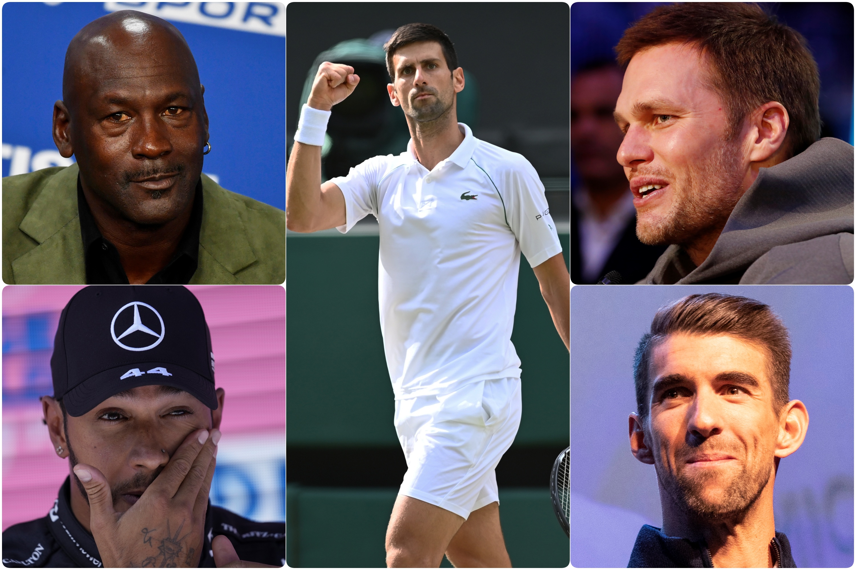 Novak Djokovic Majkl Džordan, Tom Brejdi, Majkl Felps, Luis Hamilton, Jusein Bolt