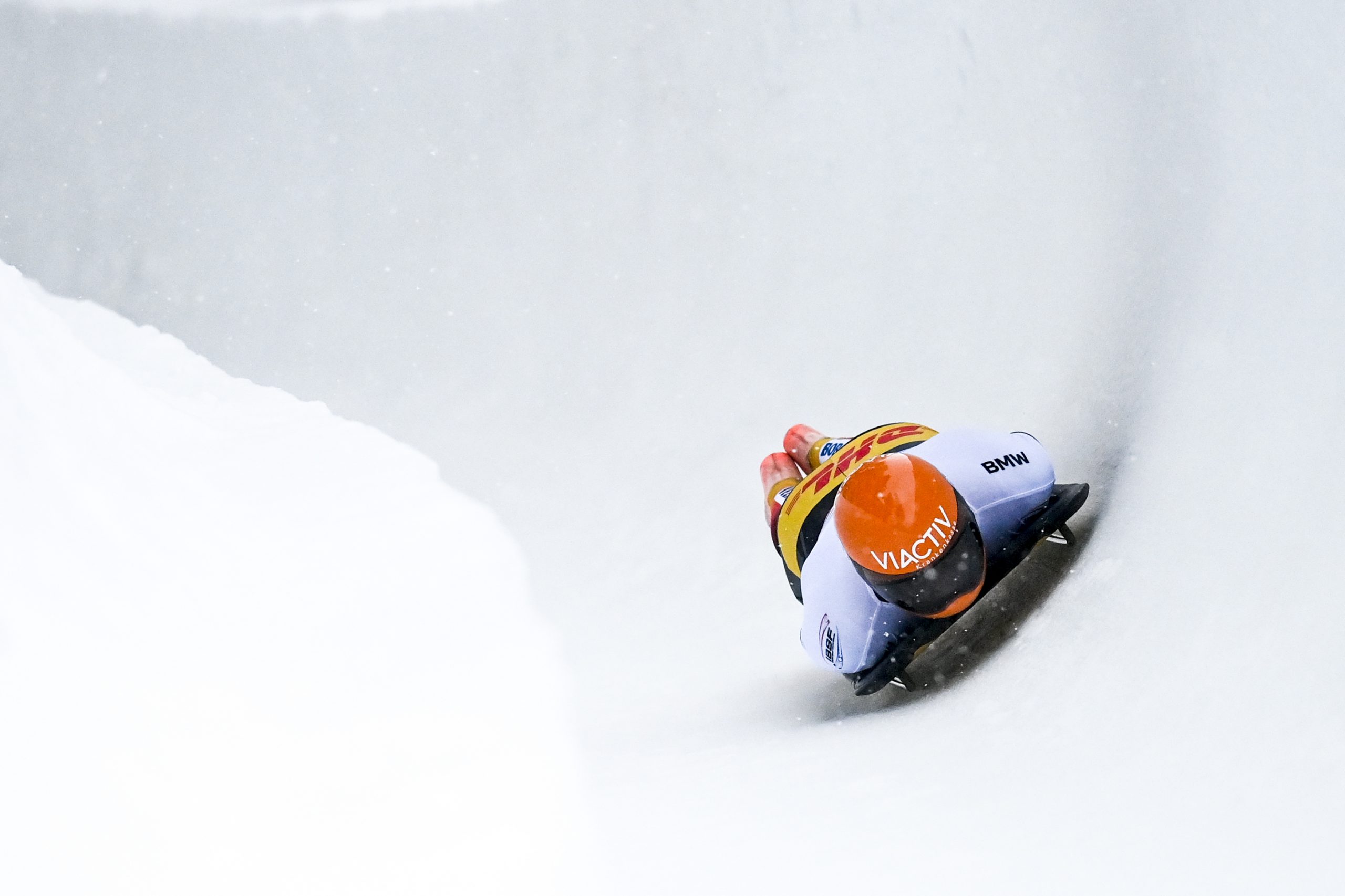 15012021 Alexander Gassner of Germany during the Men's Skeleton World Cup in St. Moritz, Switzerland, on Friday, Jan. 15, 2021. (Gian Ehrenzeller/Keystone via AP)