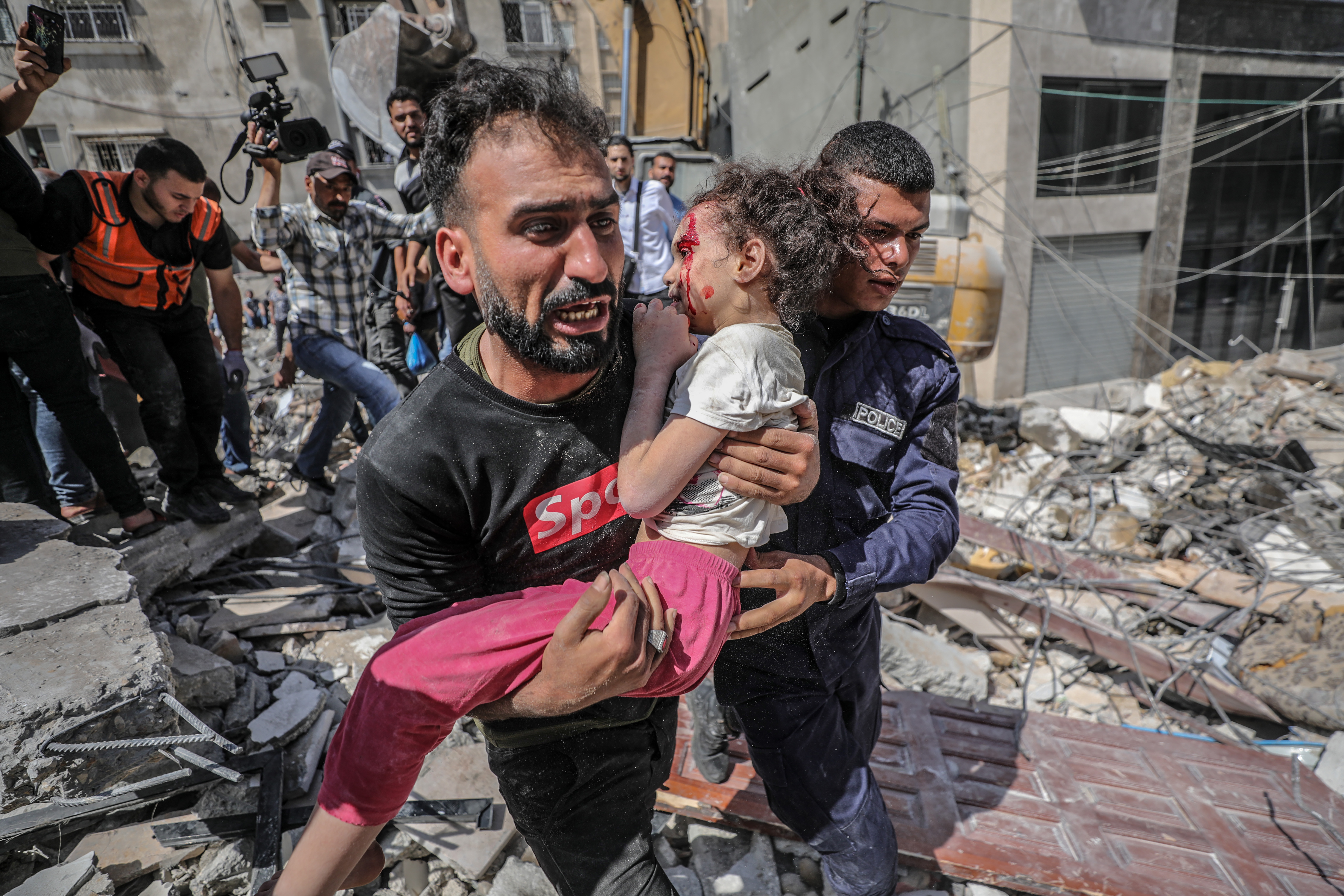 Destruction in Gaza after Israeli airstrikes