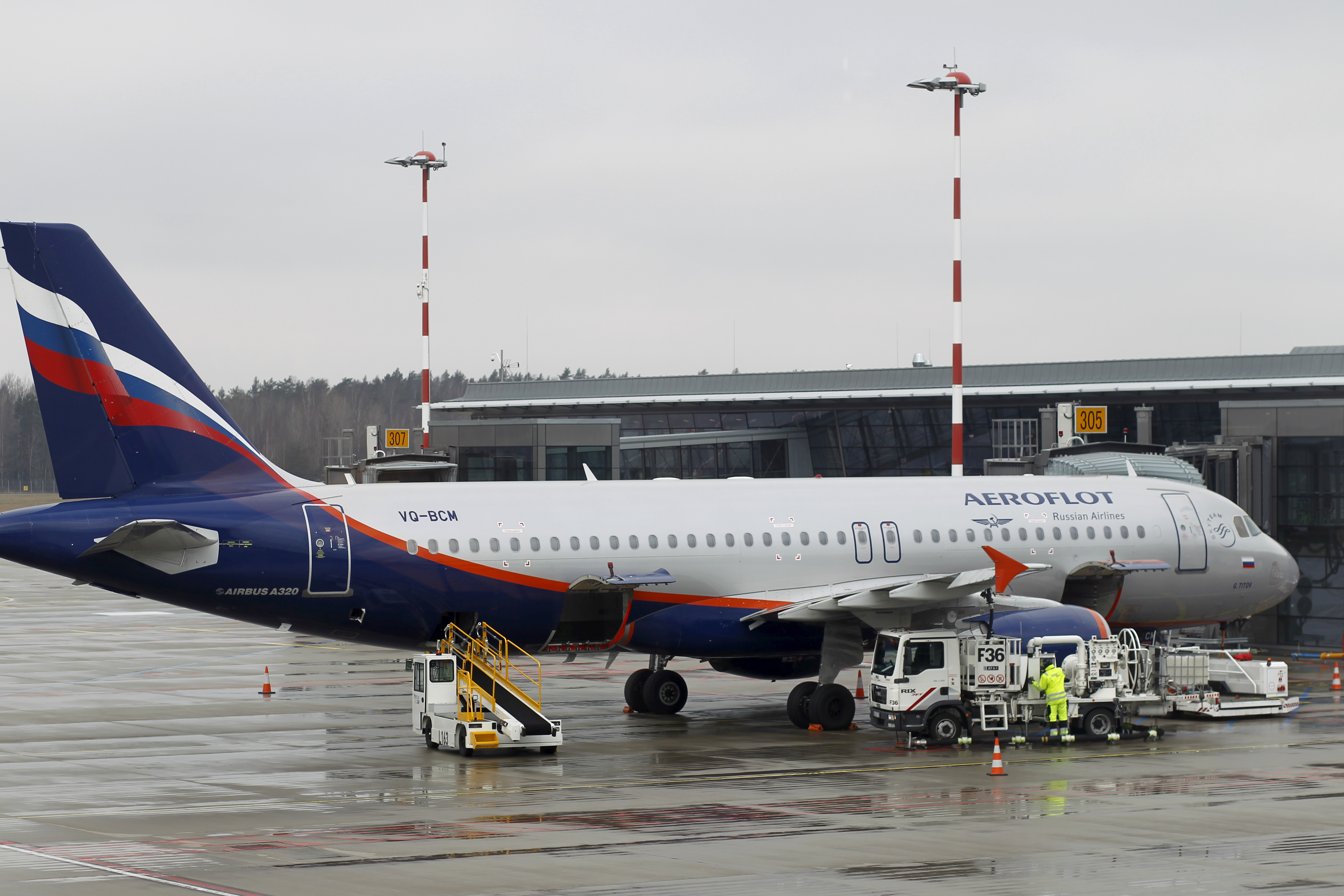 epa07440043 An Aeroflot Airbus A320 at Riga International Airport, Latvia 15 March 2019.  EPA-EFE/TOMS KALNINS