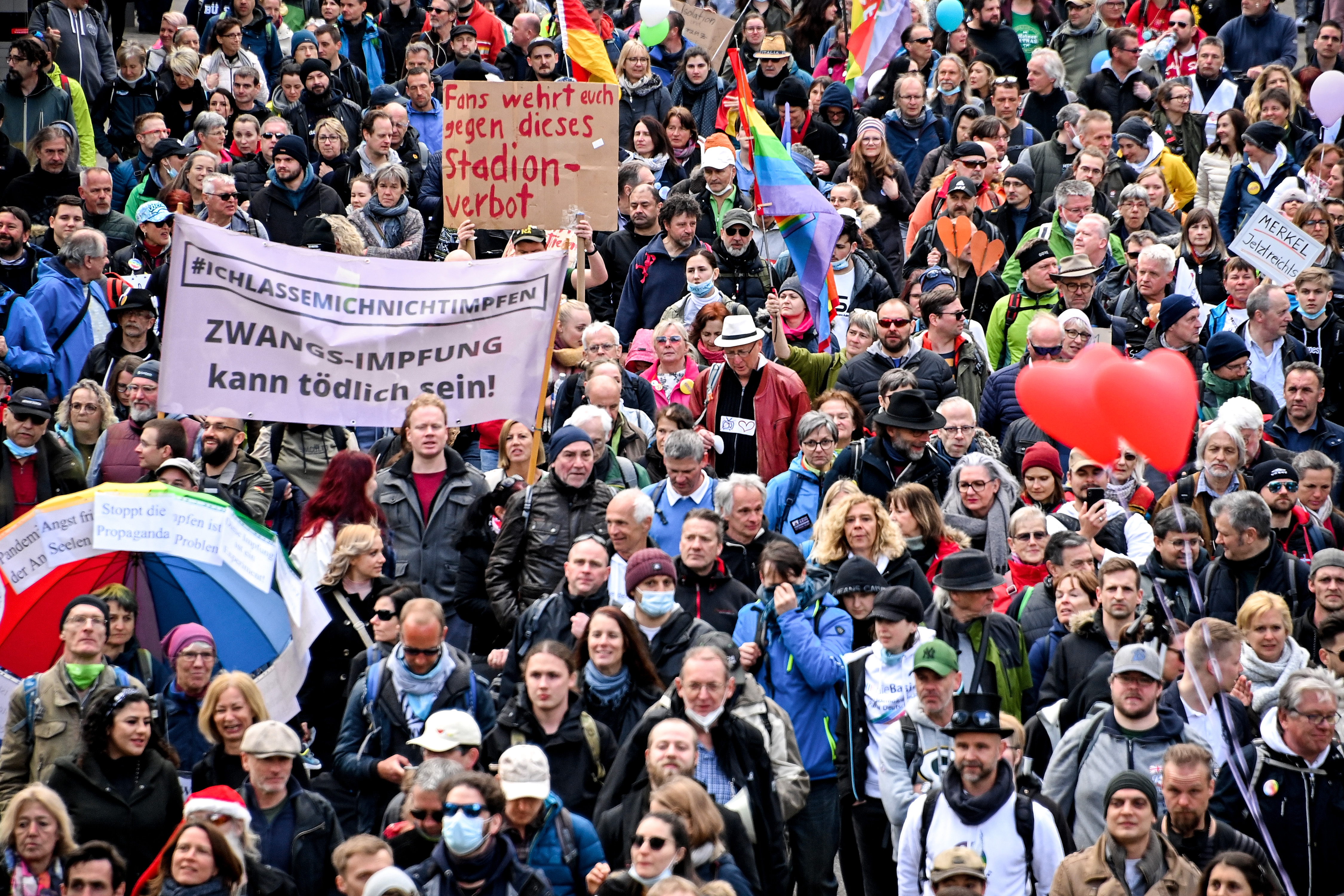 Demonstrations against COVID-19 restrictions in Stuttgart