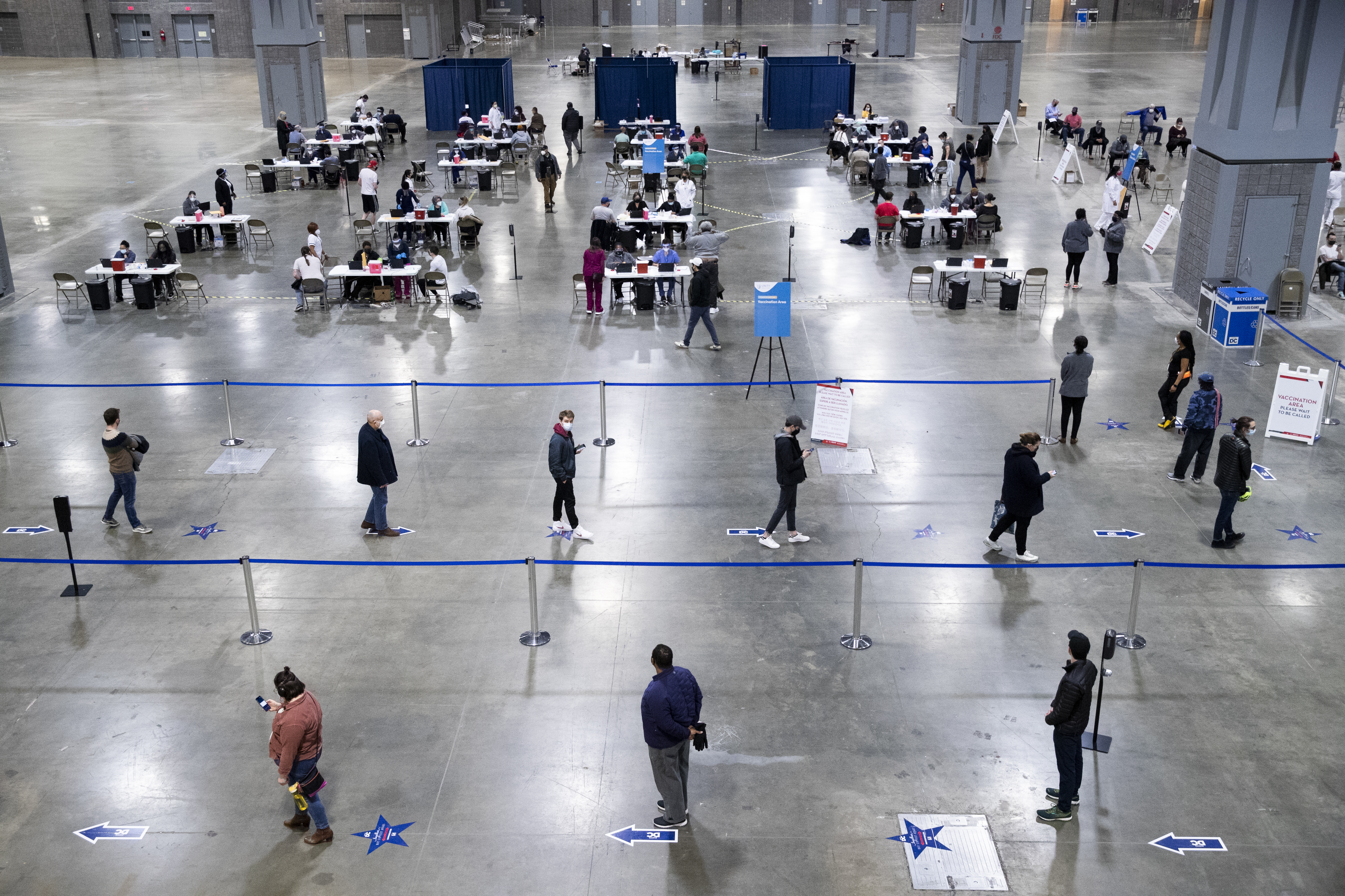 Mass vaccination event at Walter E. Washington Convention Center in Washington, DC
