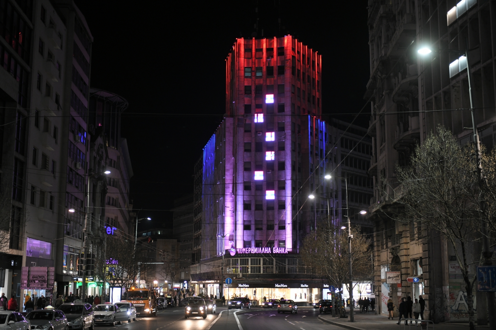 Beograd, 08.03.2021. Albanije u bojama zastave povodom Novakovog uspeha, Novak Đoković Foto: Dragan Mujan/Nova.rs