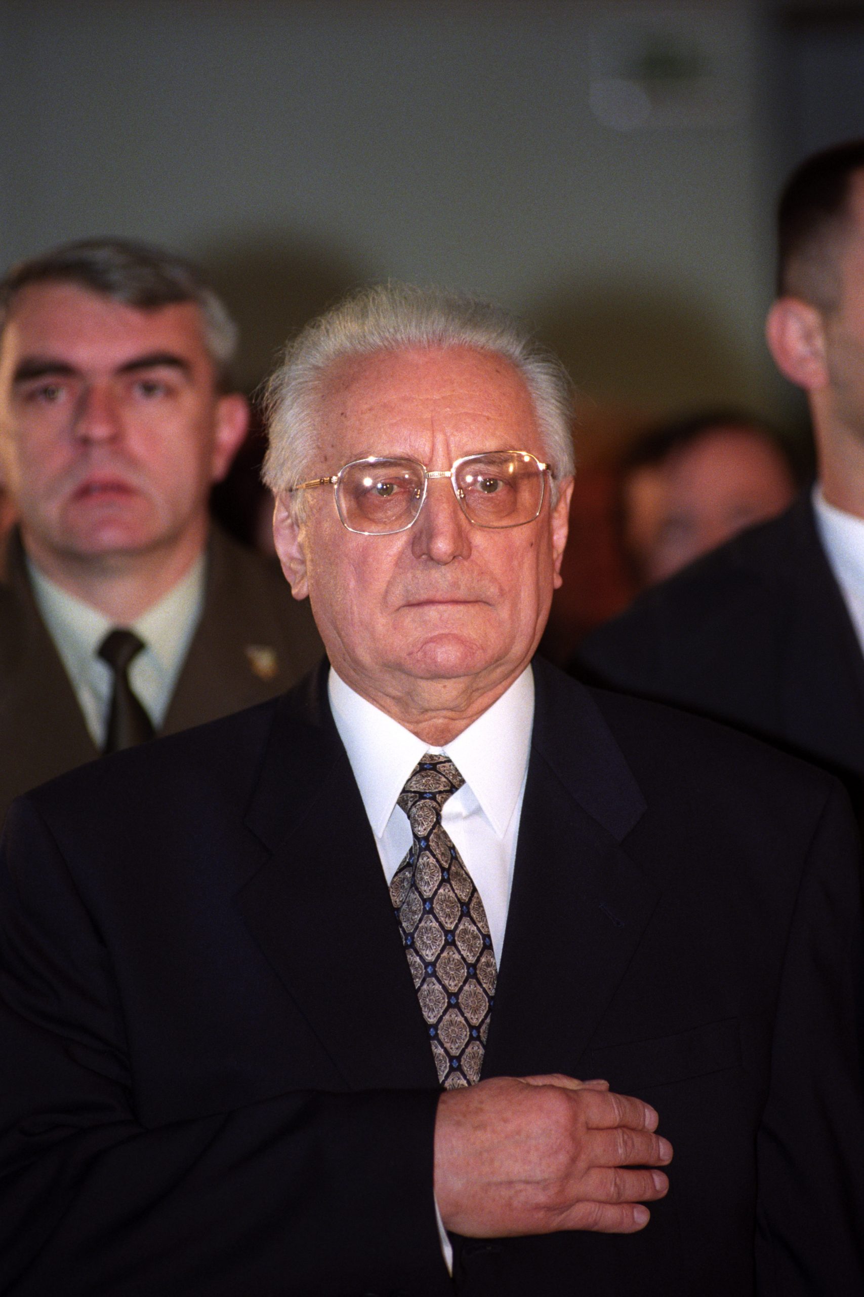 Banski dvori Croatian President Franjo Tudjman listenes to the State Anthems of Croatia and Hungary in Budapest, Hungary, 22 April 1997. Franjo Tudjman is on official visit in Hungary. EPA/ATTILA KISBENEDEK