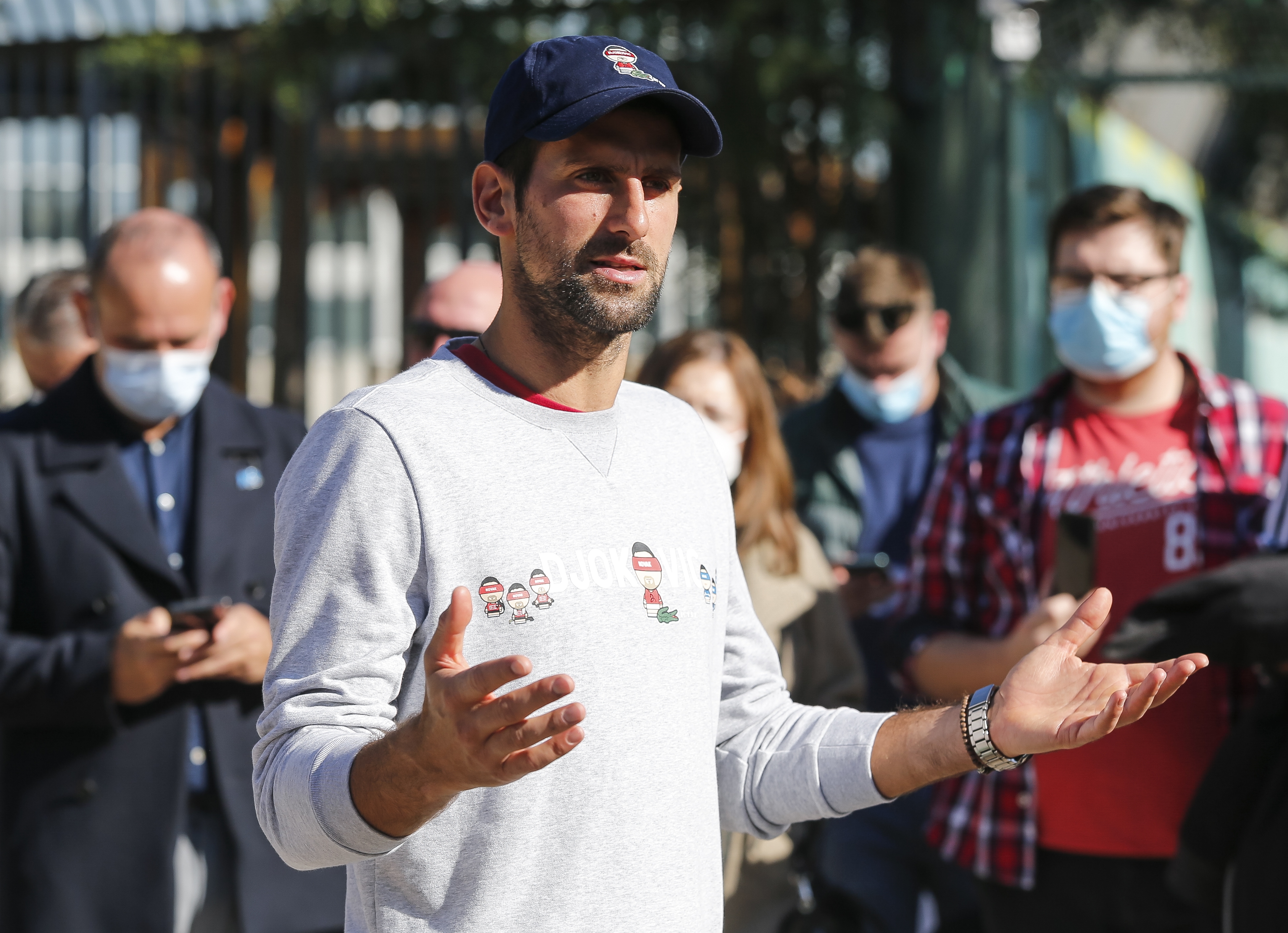 BELGRADE, SERBIA - OCTOBER 22: Novak Djokovic of Serbia speaks to the media during the press conference at Novak Tennis Centre on October 22, 2020 in Belgrade, Serbia. (Photo by Srdjan Stevanovic/Getty Images)