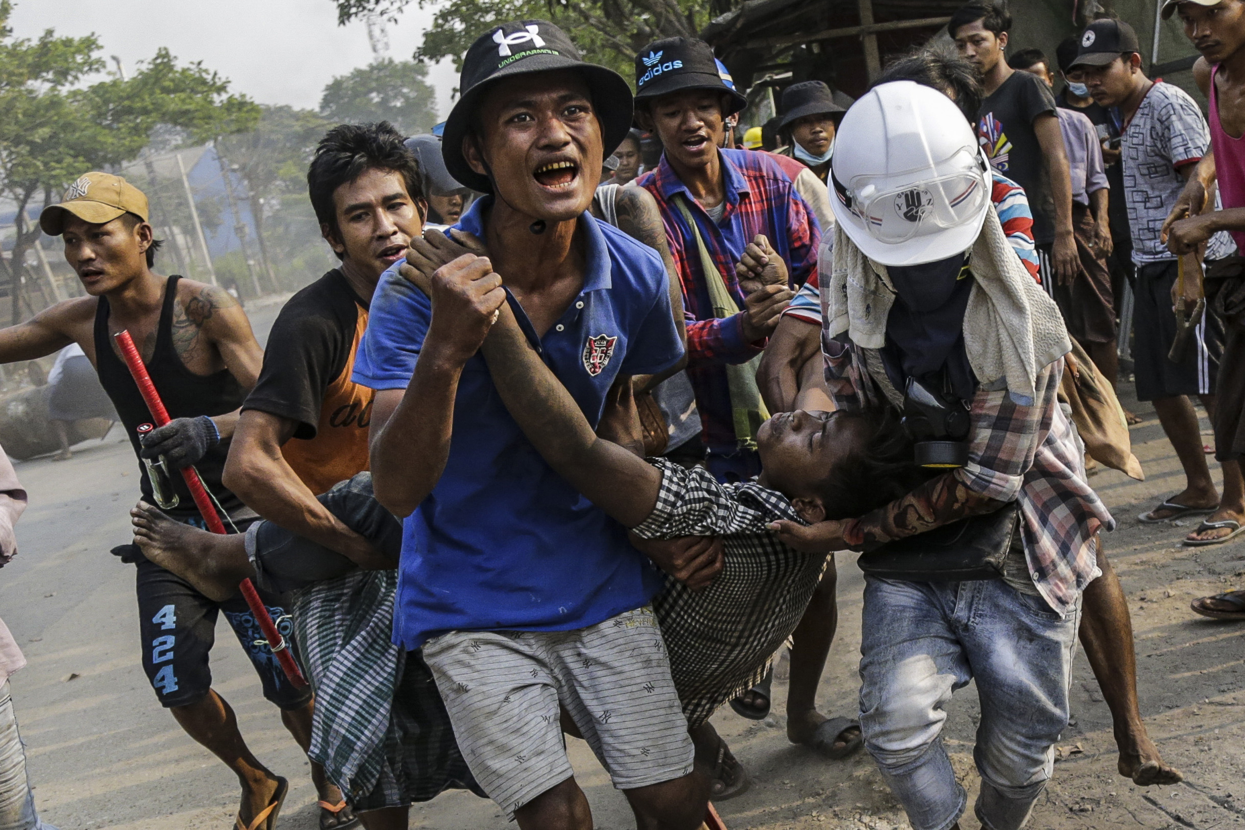 Protest against military coup in Yangon