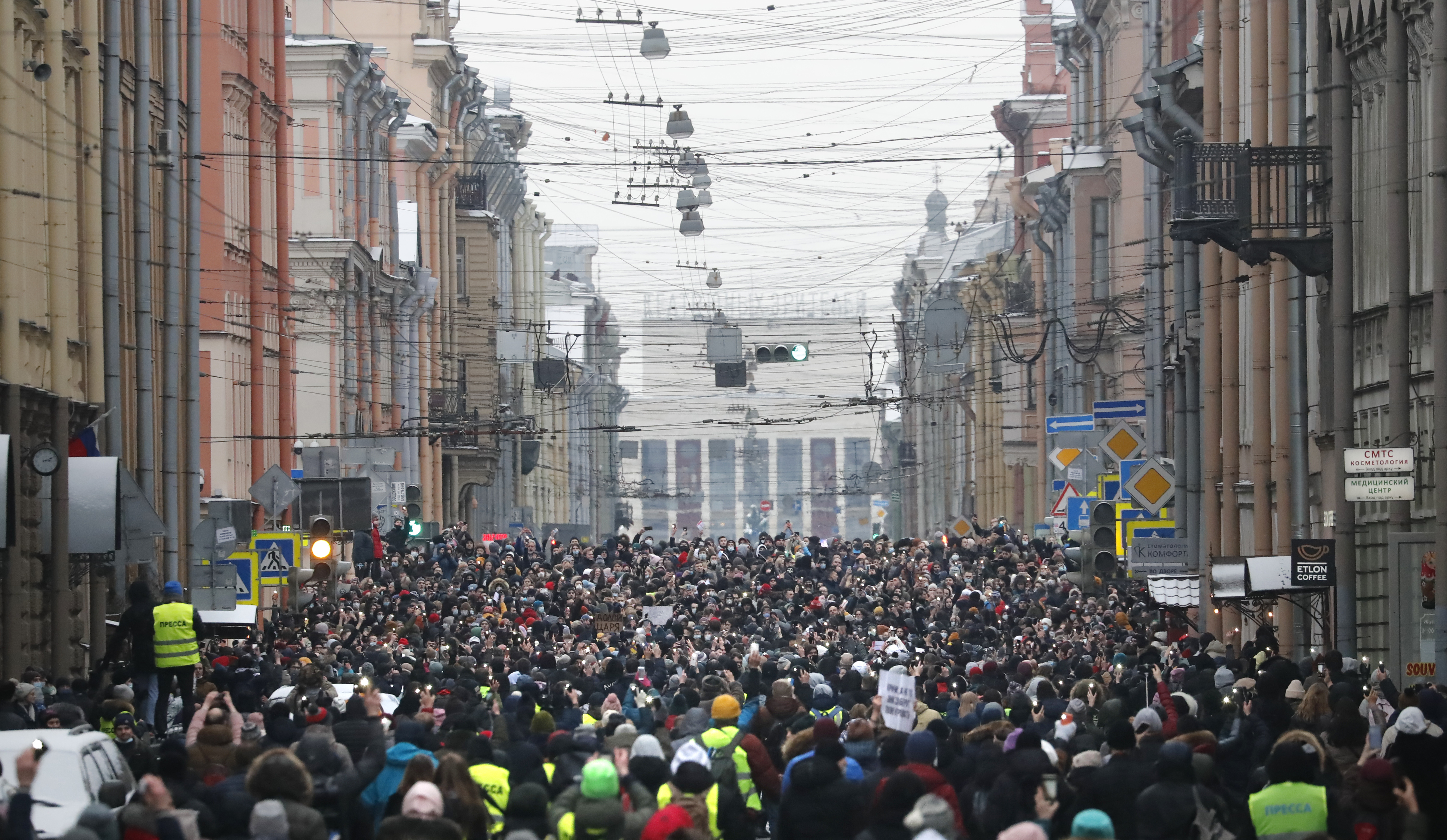 Protests in support of Navalny in Russia