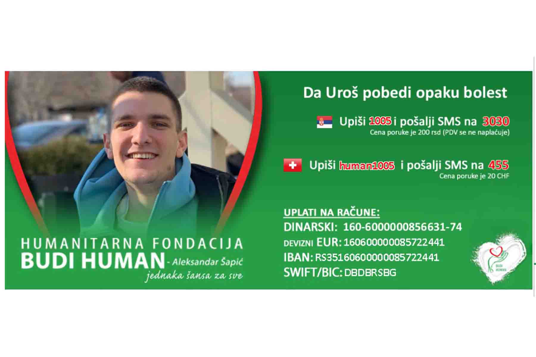 Uroš Jelušić, Budi human, humanitarna pomoć