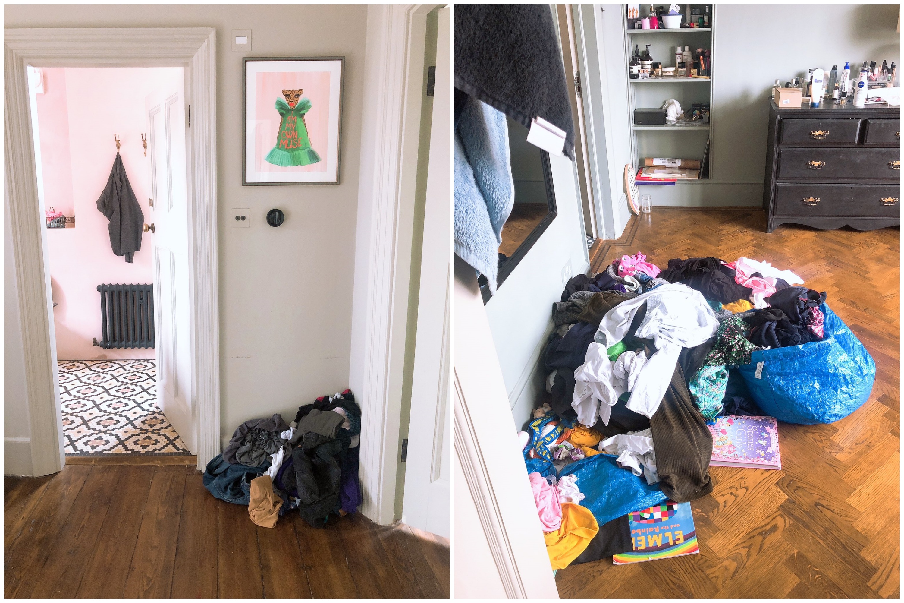 Veš, prljav veš, prljave stavri na podu Foto: Twitter/Miss Potkin/@MissPotkin