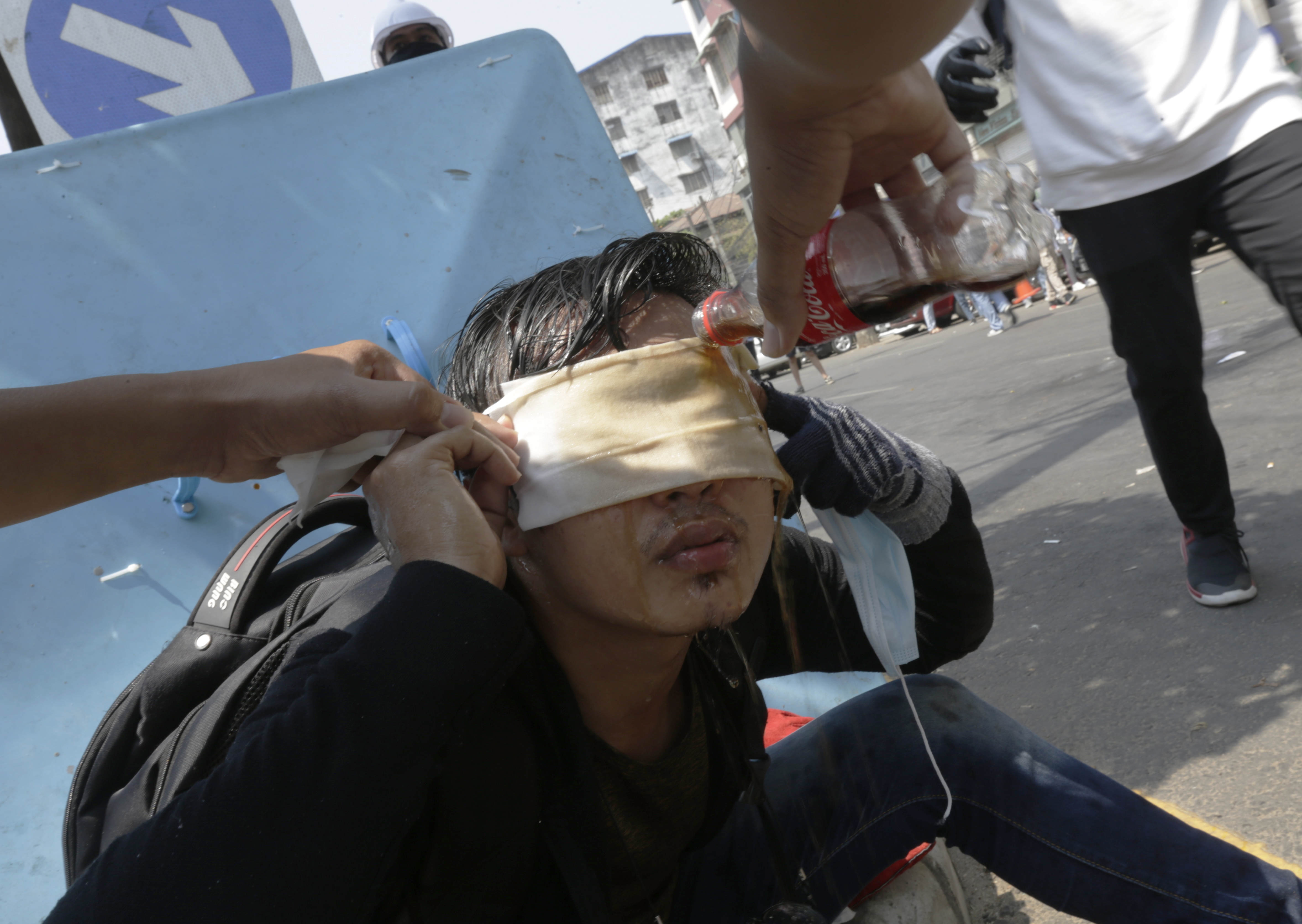 Protest against military coup, in Yangon