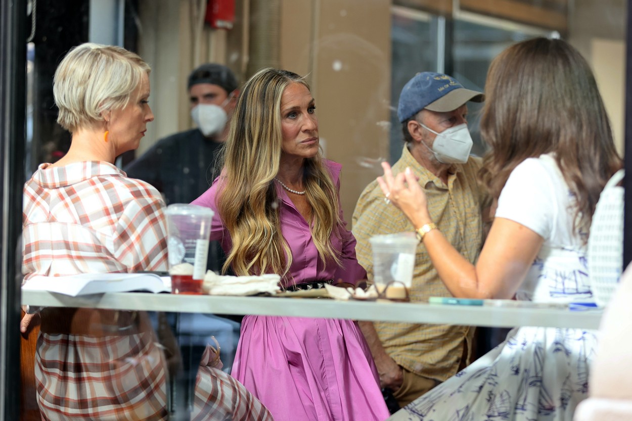 The Cast of And Just Like That Pictured While Filming