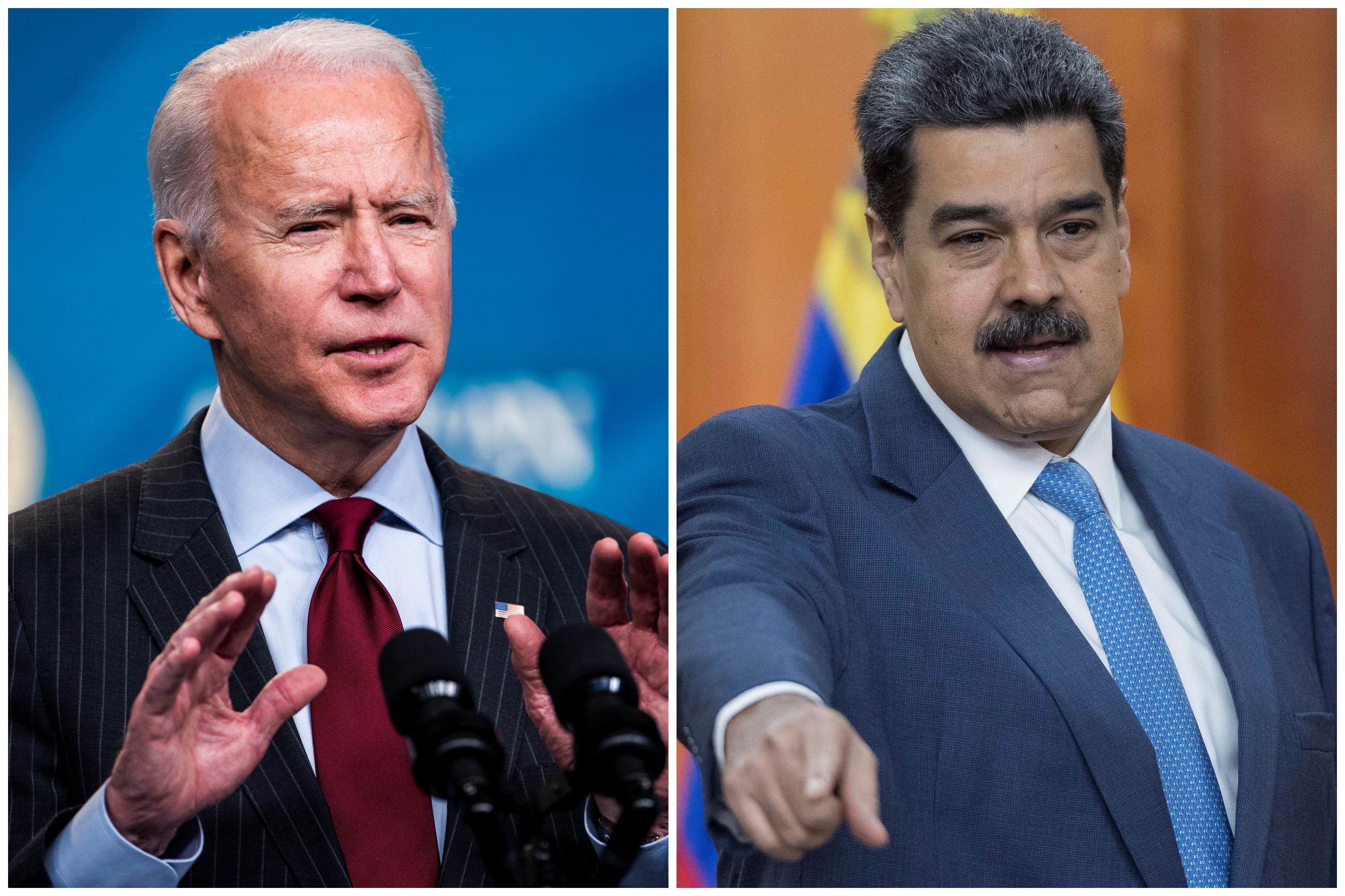 Džo Bajden, Nikolas Maduro, kombo Foto: EPA-EFE/JIM LO SCALZO/Rayner Pena