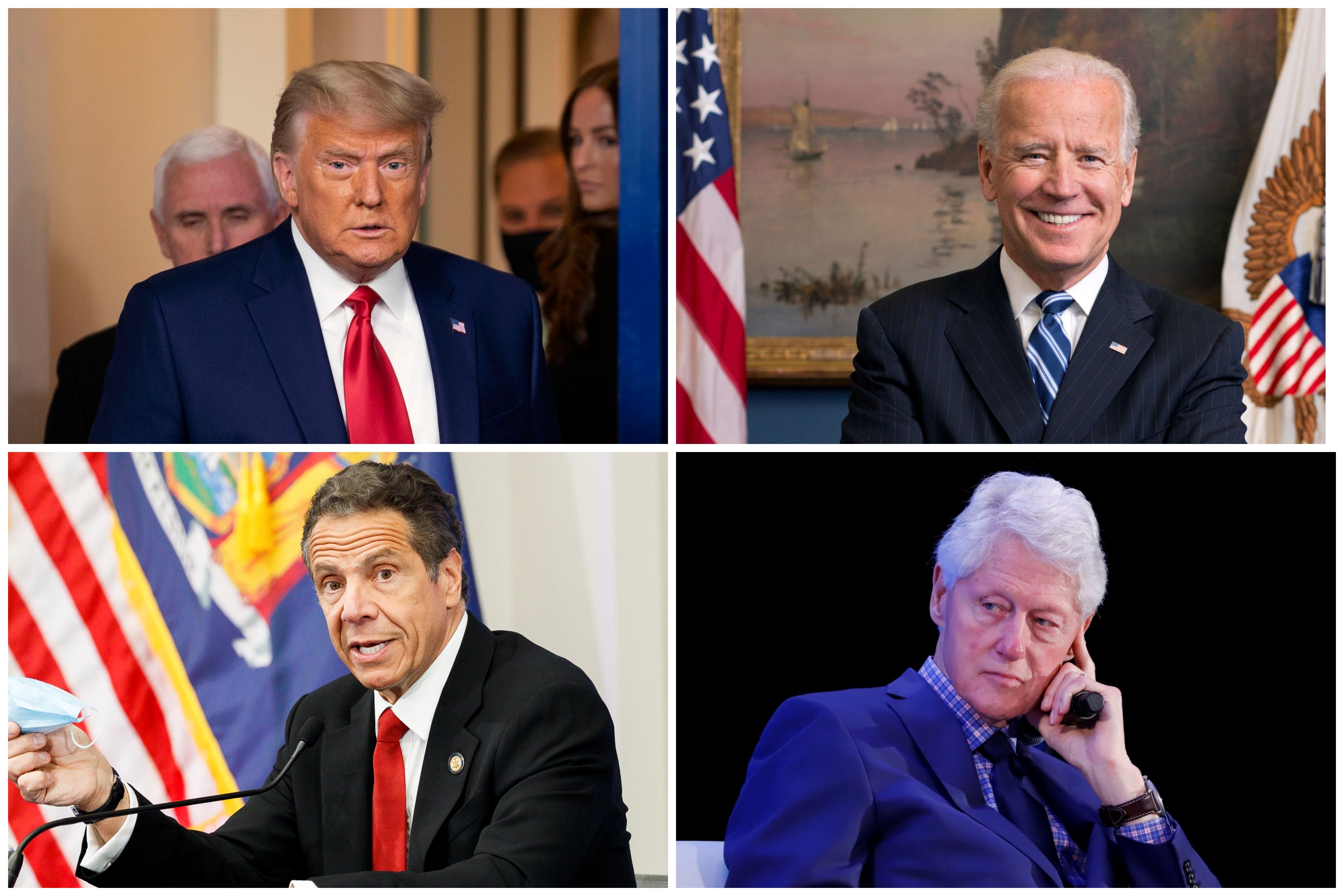 Donald Tramp, Džo Bajden, Endru Kuomo, Bil Klinton, kombo Foto: Kevin Dietsch - Pool via CNP/ADMedia/David Lienemann/CNP/ AdMed / Sipa Press / Profimedia/EPA-EFE/JUSTIN LANE/Thais Llorca