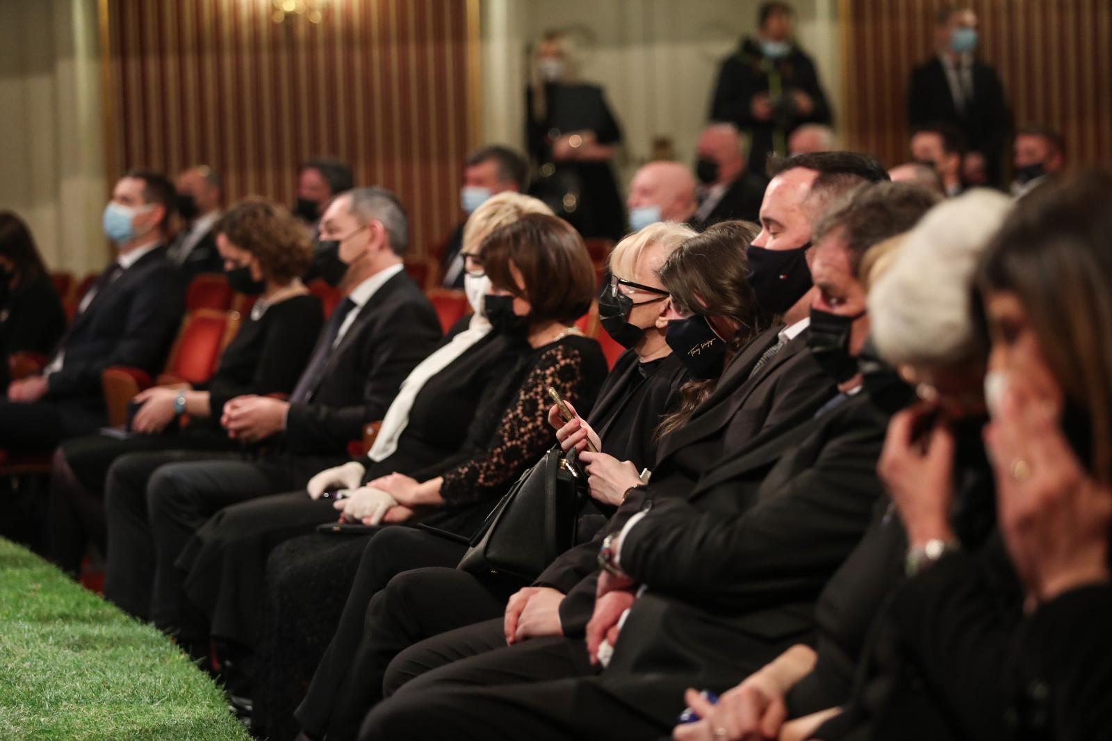 02.03.2021., Zagreb - U Hrvatskom narodnom kazalistu odrzana je komemoracija povodom smrti gradonacelnika Milana Bandica. Supruga Milana Bnadica, Vesna Photo: Luka Stanzl/PIXSELL