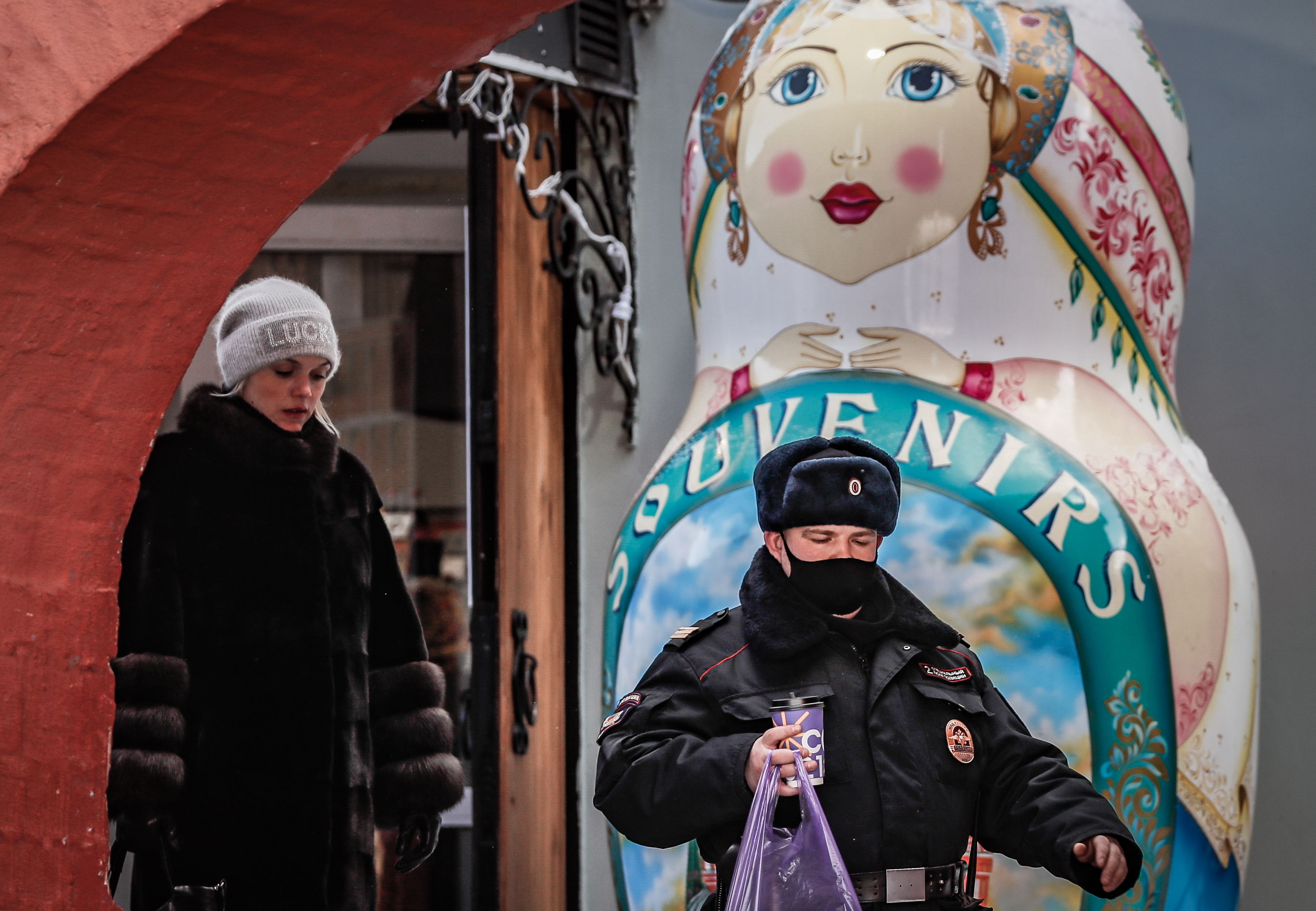 Matryoshka advertising in Moscow Rusija