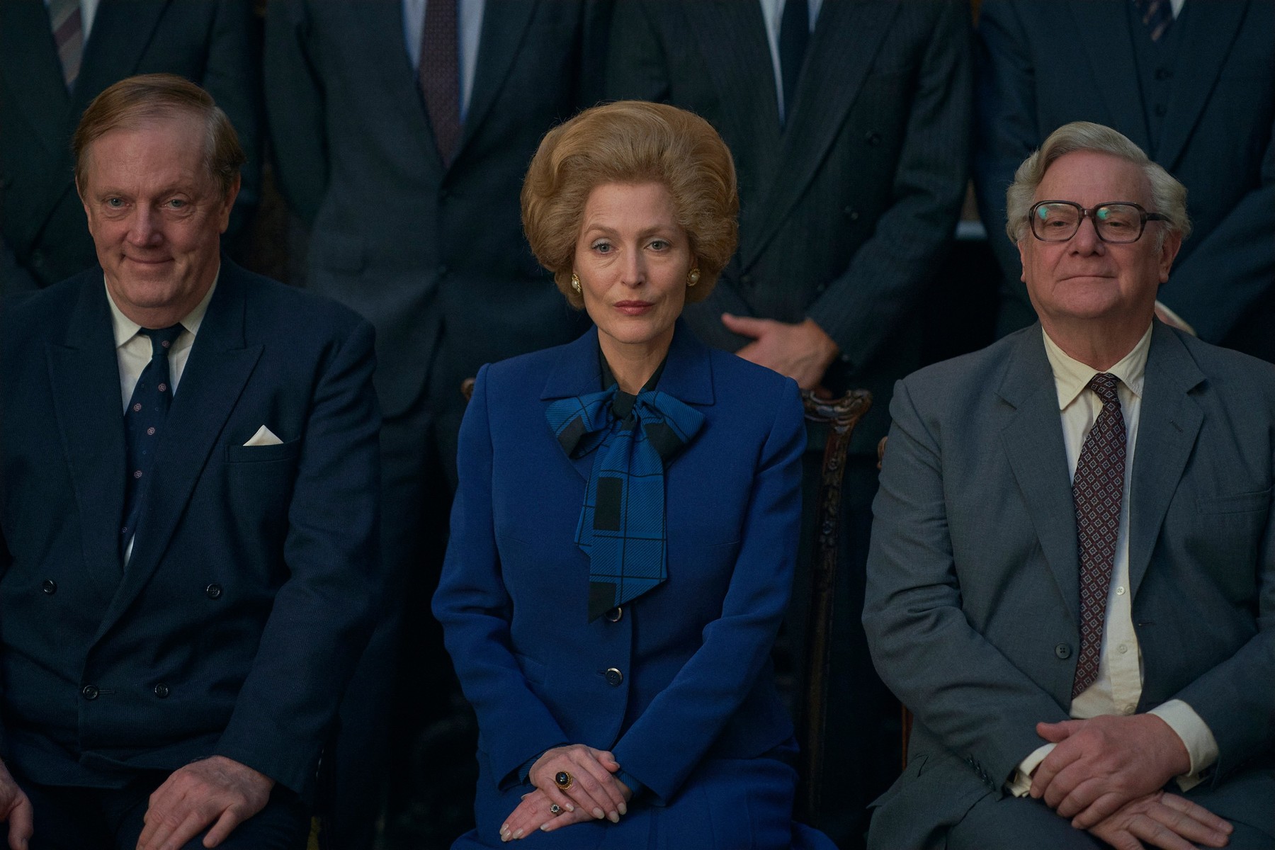 THE CROWN, center: Gillian Anderson as Margaret Thatcher, (Season 4, ep. 402, aired Nov. 15, 2020).,Image: 569284033, License: Rights-managed, Restrictions: (FSC:RR), Model Release: no, Credit line: Netflix / Everett / Profimedia