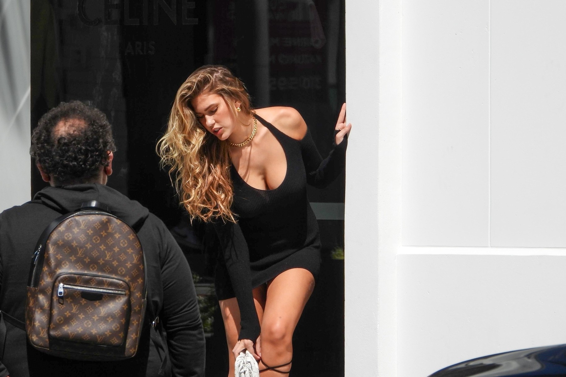 Kara Del Toro poses up during an amateur photoshoot with friends on Rodeo Drive