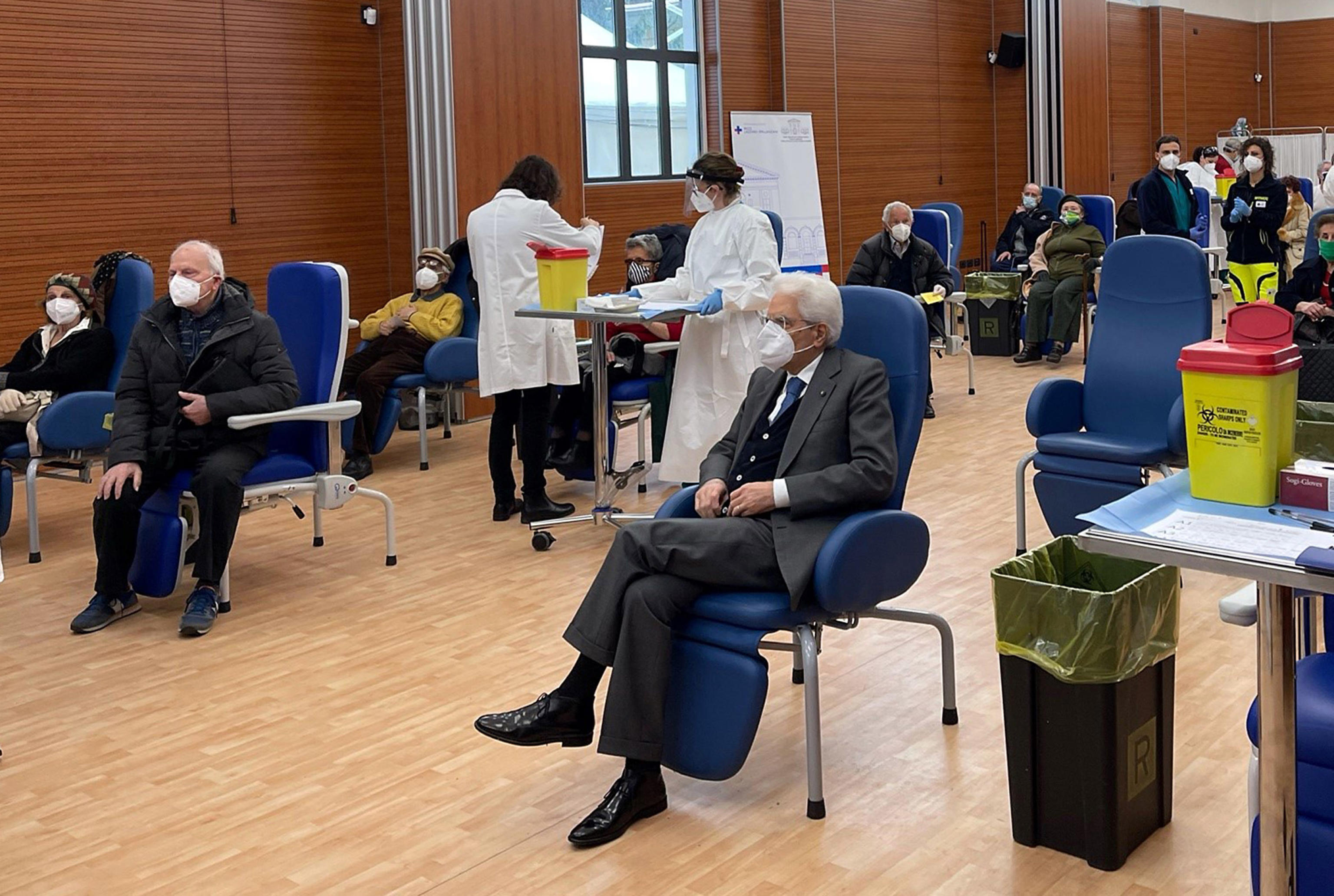 Italian President Sergio Mattarella receives vaccination
