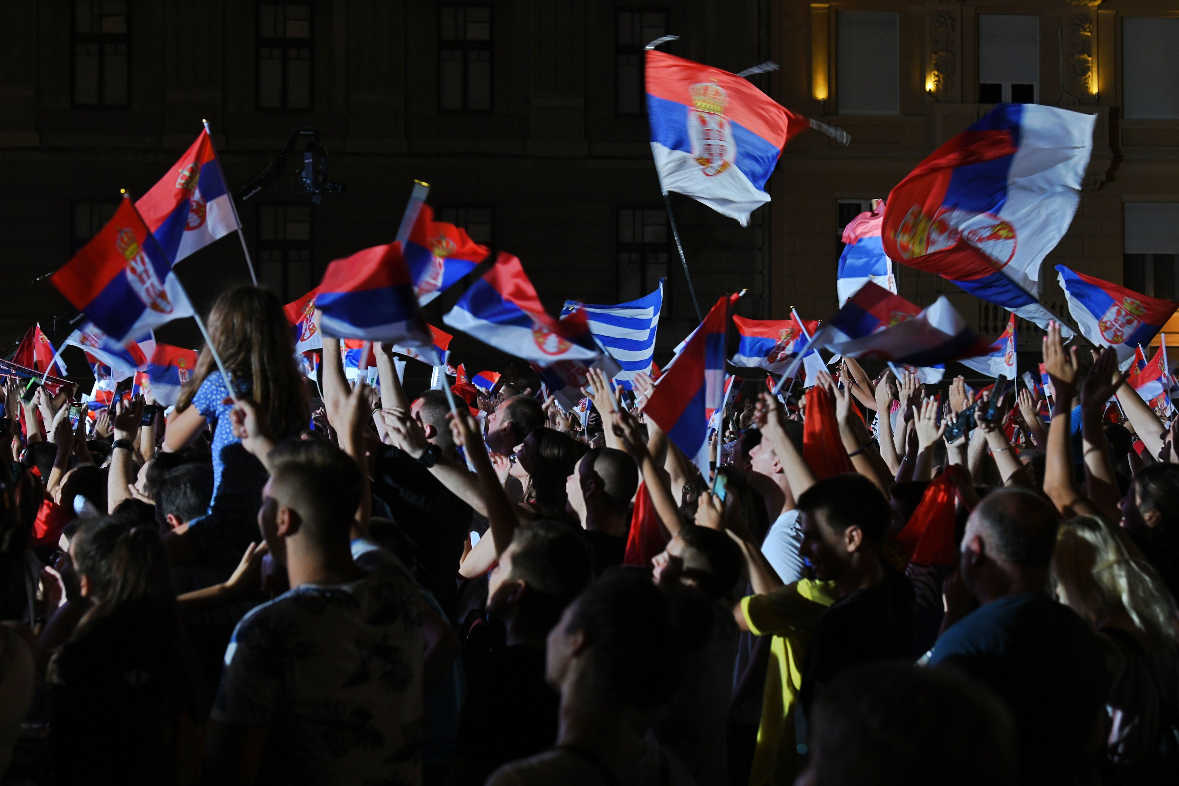 Beograd 10.08.2021. Doček olimpijaca ispred Skupštine Beograda. Balkon, Skupština grada, Skupština Beograda, Olimpijci Foto: Goran Srdanov/Nova.rs