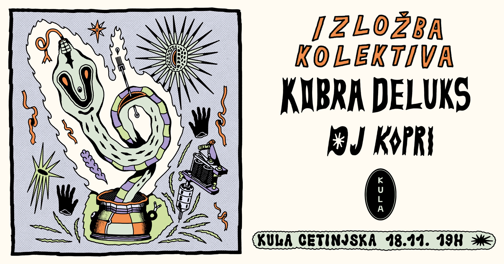 8. rođendan Kobra Deluks kolektiva od 18. novembra u galeriji Kule,galerije art huba Kula,Kobra deluks, kolektiv
tatu artista