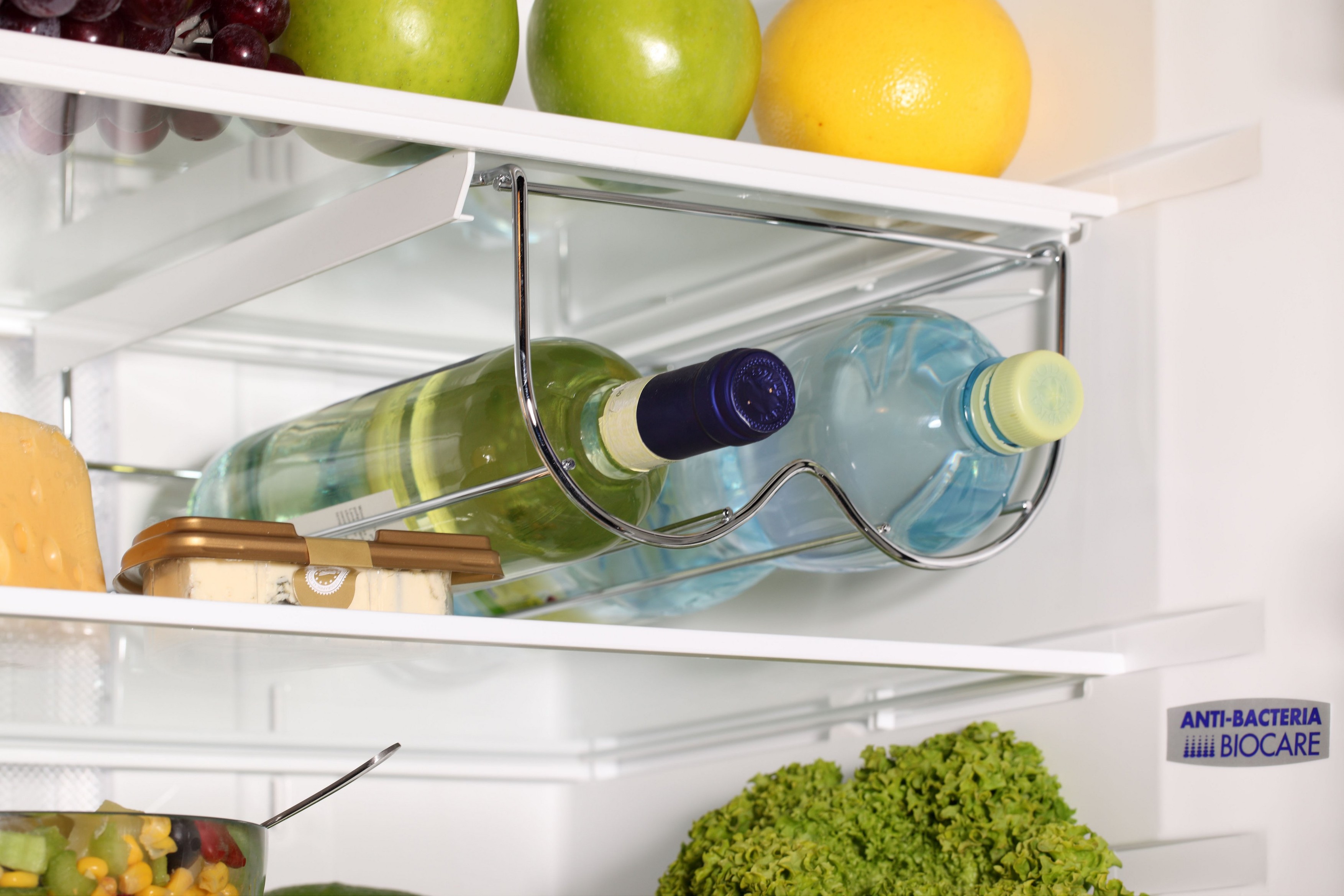 The inside of refrigerators.