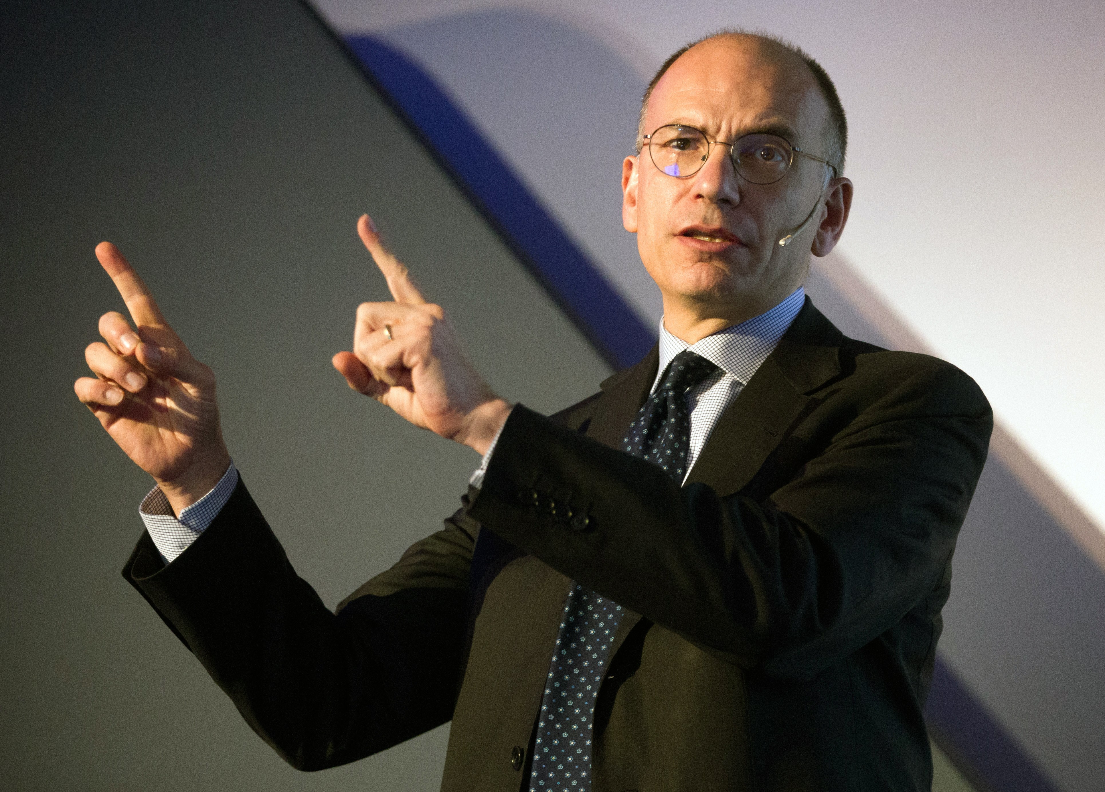 Italian former Prime Minister Enrico Letta in Barcelona