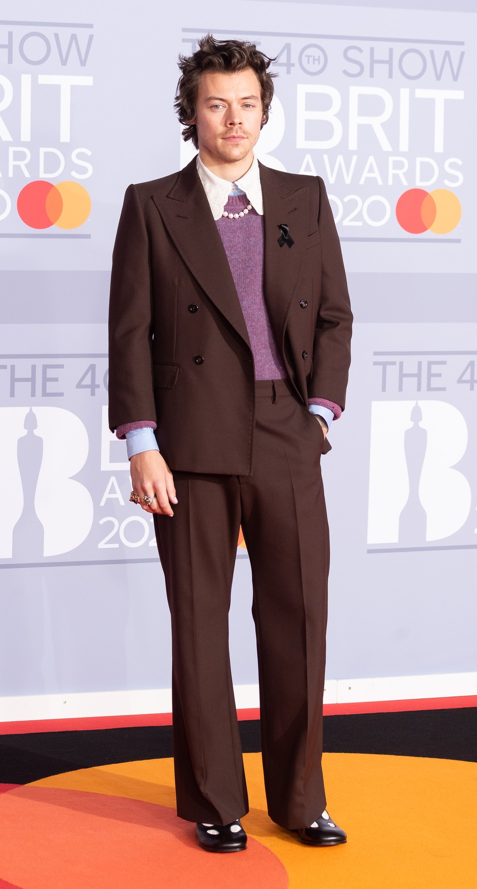 Harry Styles attends The 40th  Brits, London, UK, 18th February 2020, The 02 London arena.,Image: 499527629, License: Rights-managed, Restrictions: , Model Release: no, Credit line: Amanda Cunningham / MirrorPix / Profimedia