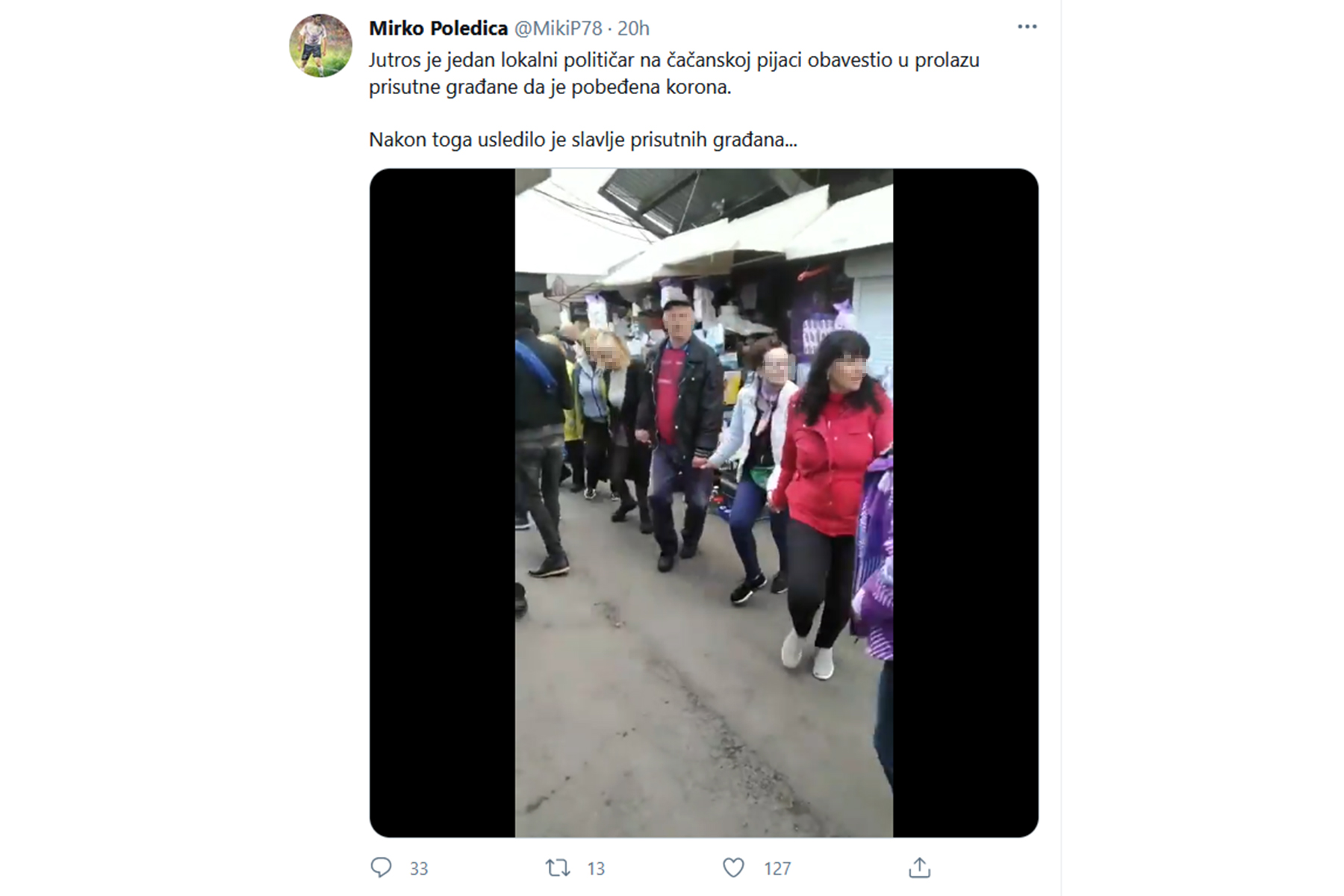 Kolo u Čačku. Foto: Twitter/Mirko Poledica