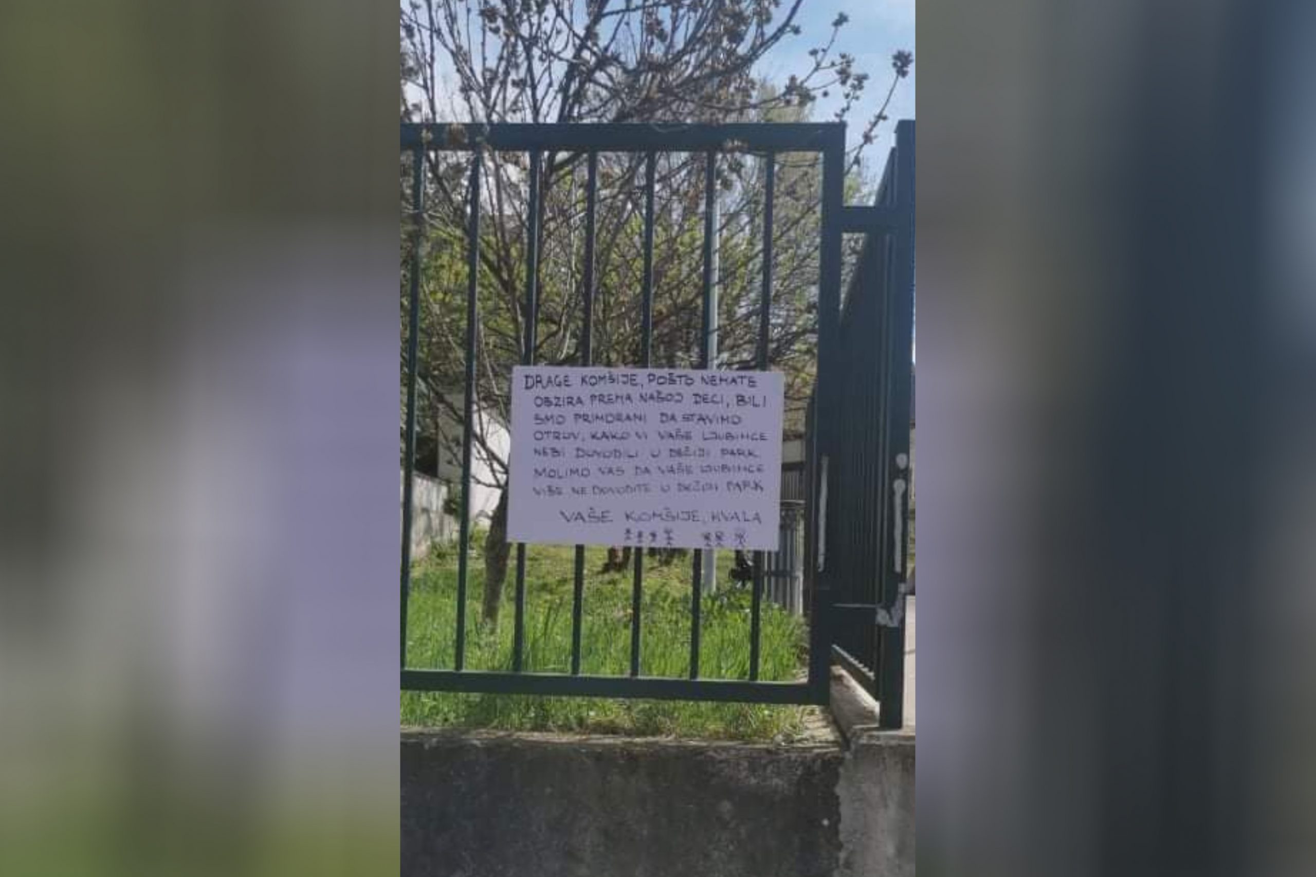 Senjak, obaveštenje, otrov, bačen otrov Foto: Facebook/BACEN OTROV - Beograd