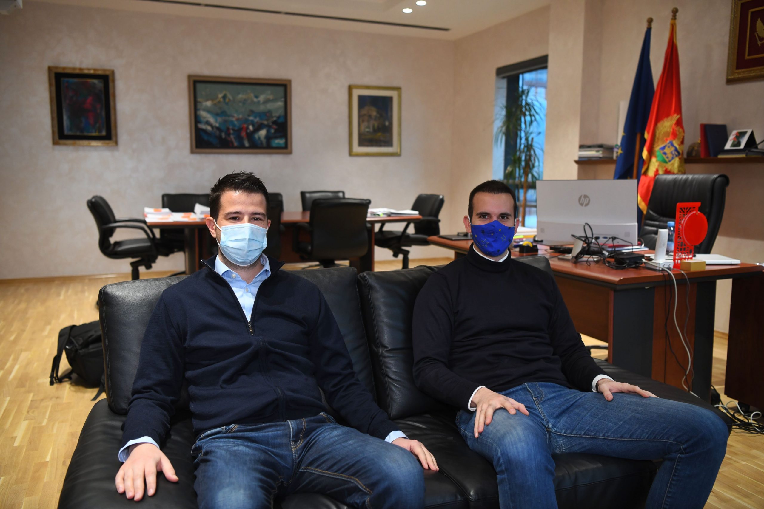 Podgorica 13. mart 2021. Kabinet ministara, Ministar ekonomskog razvoja Jakov Milatović, ministar finansija i socijalnog staranja Milojko Spajić Foto: Filip Krainčanić/Nova.rs