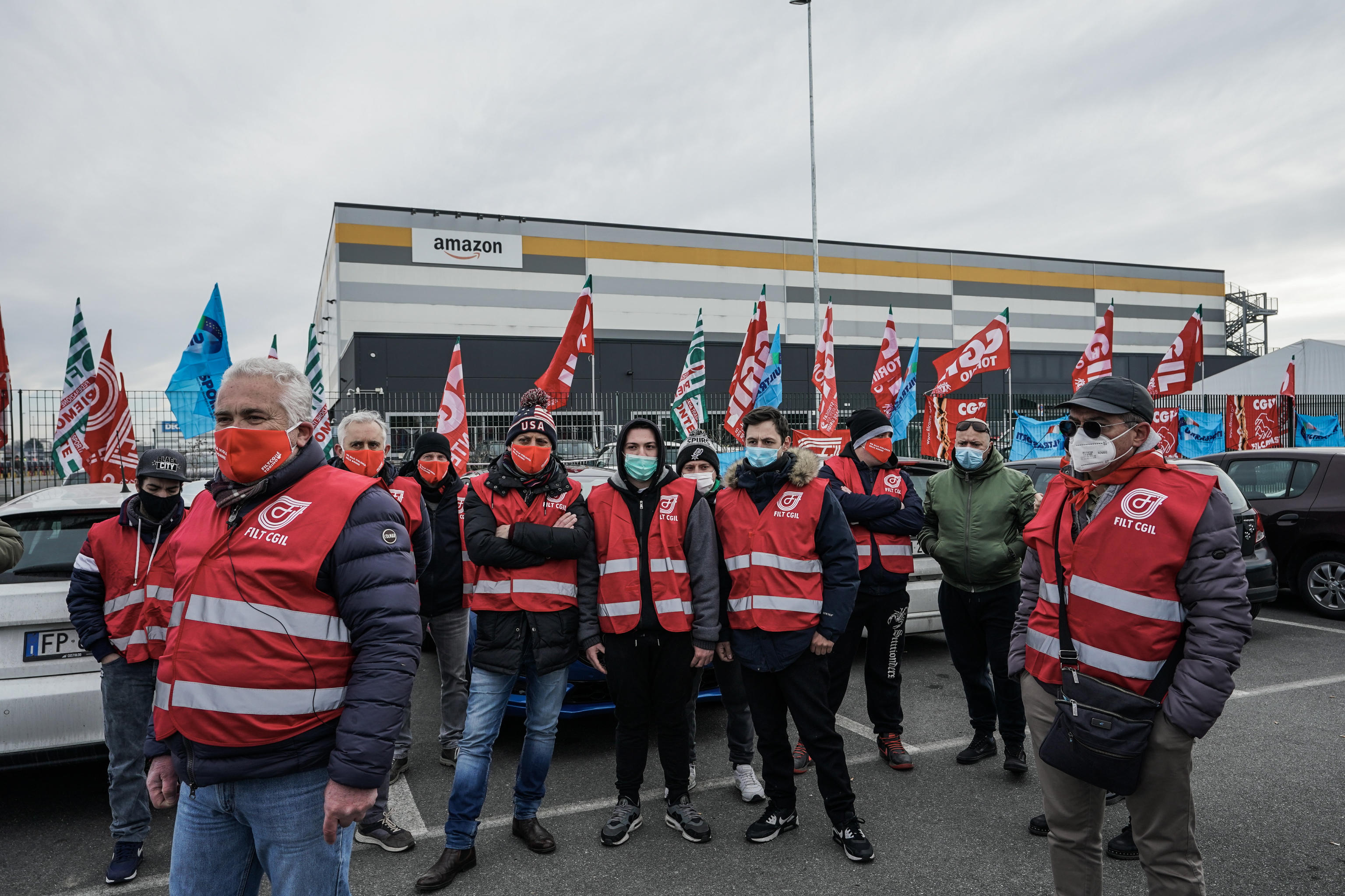 Italian Amazon workers on strike