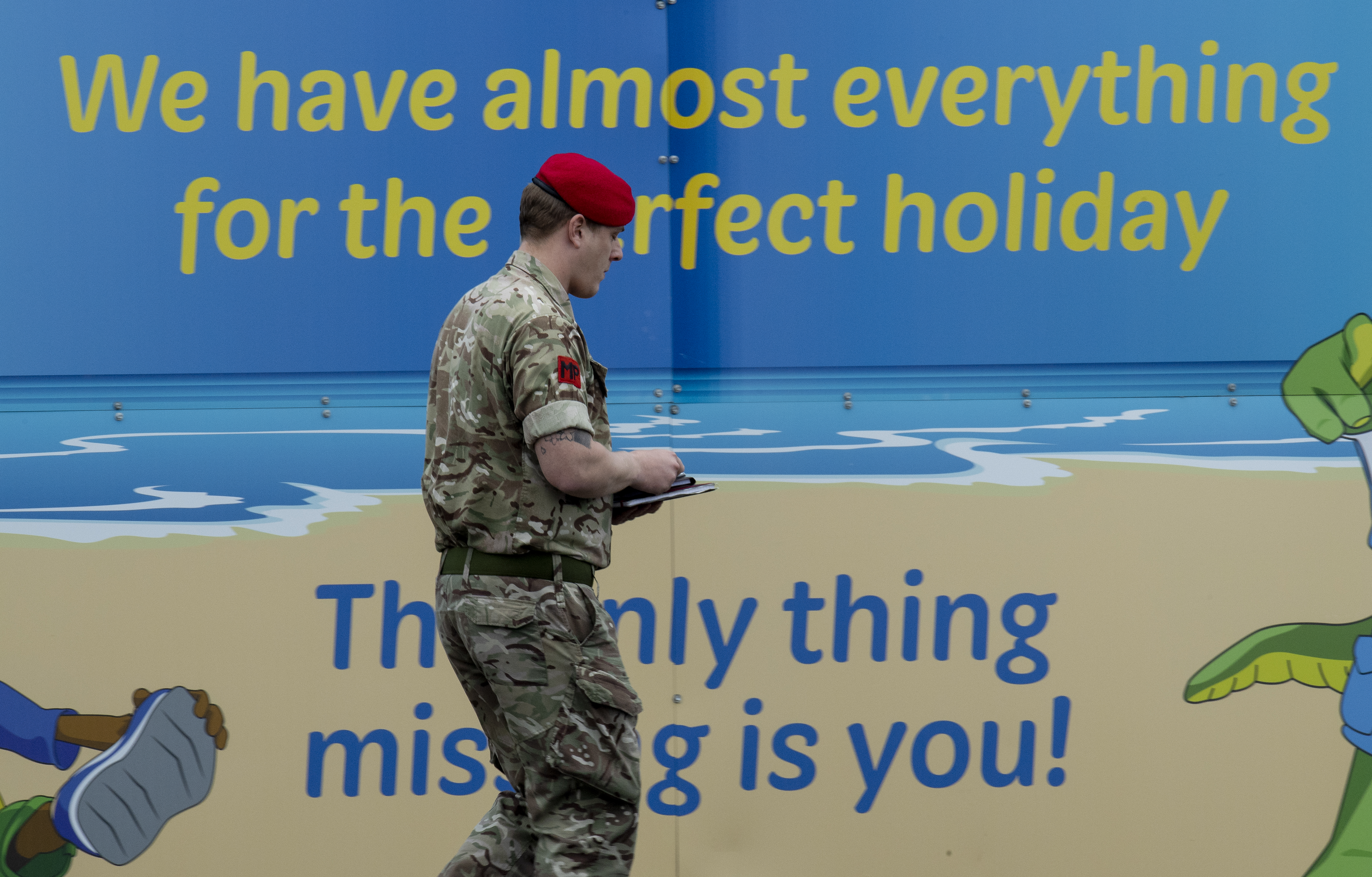 Soldiers at Pontins before mass testing