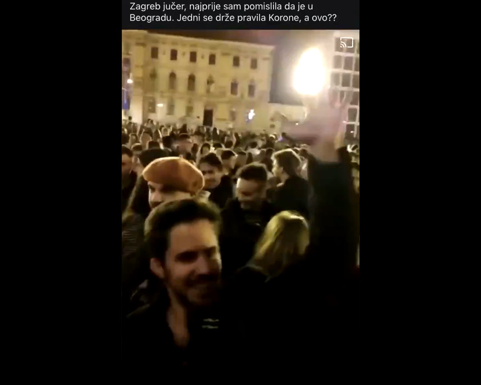 zagreb, koronavirus žurka ispred pozorišta