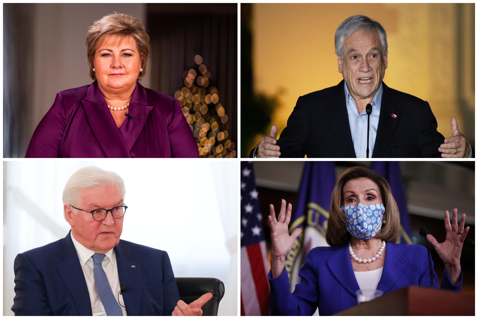 Solberg, Pinjera, Štajnmejer, Pelosi kombo političari korona mere